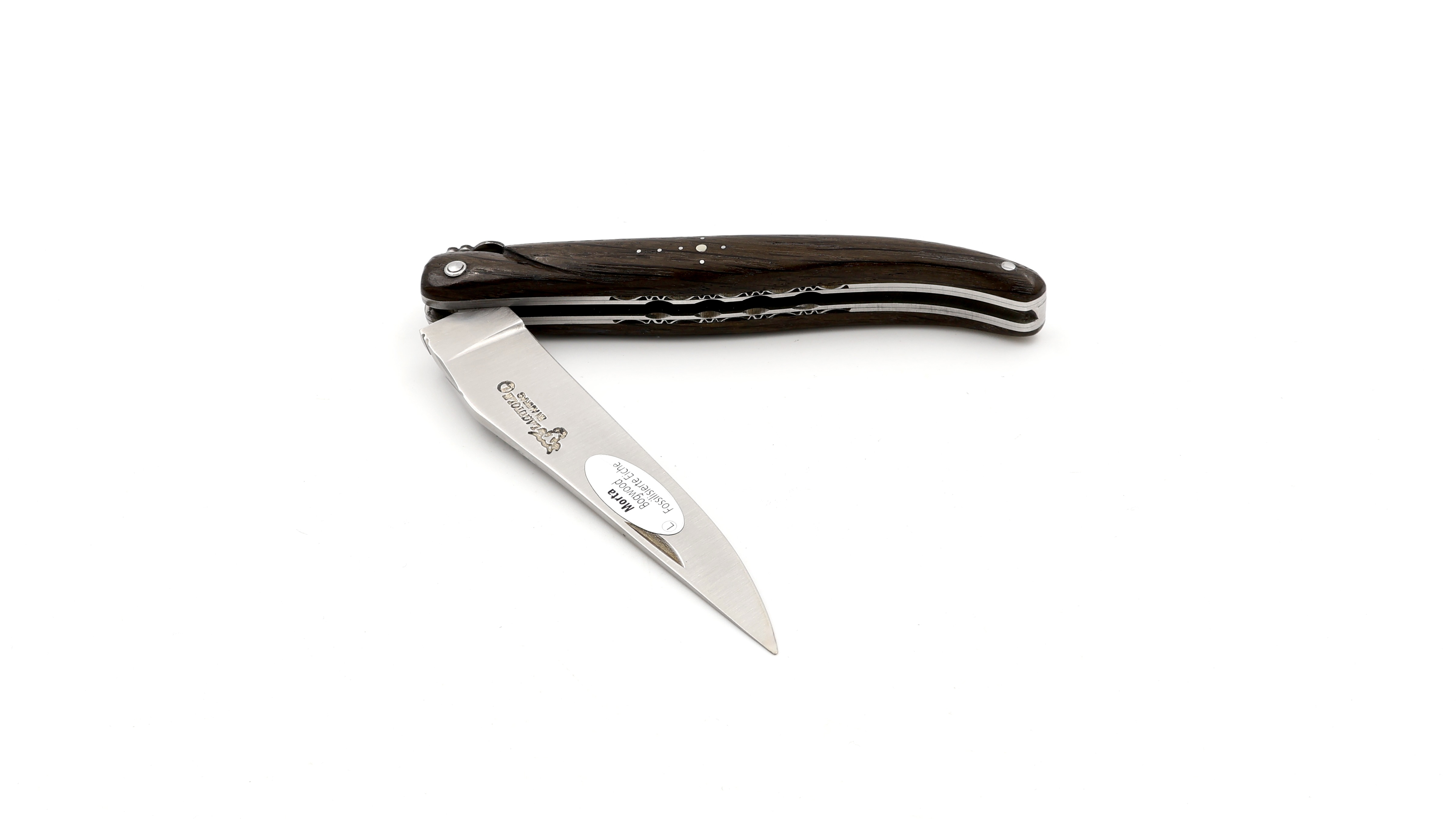 Laguiole en Aubrac double plates knife Bogwood full handle 12 cm