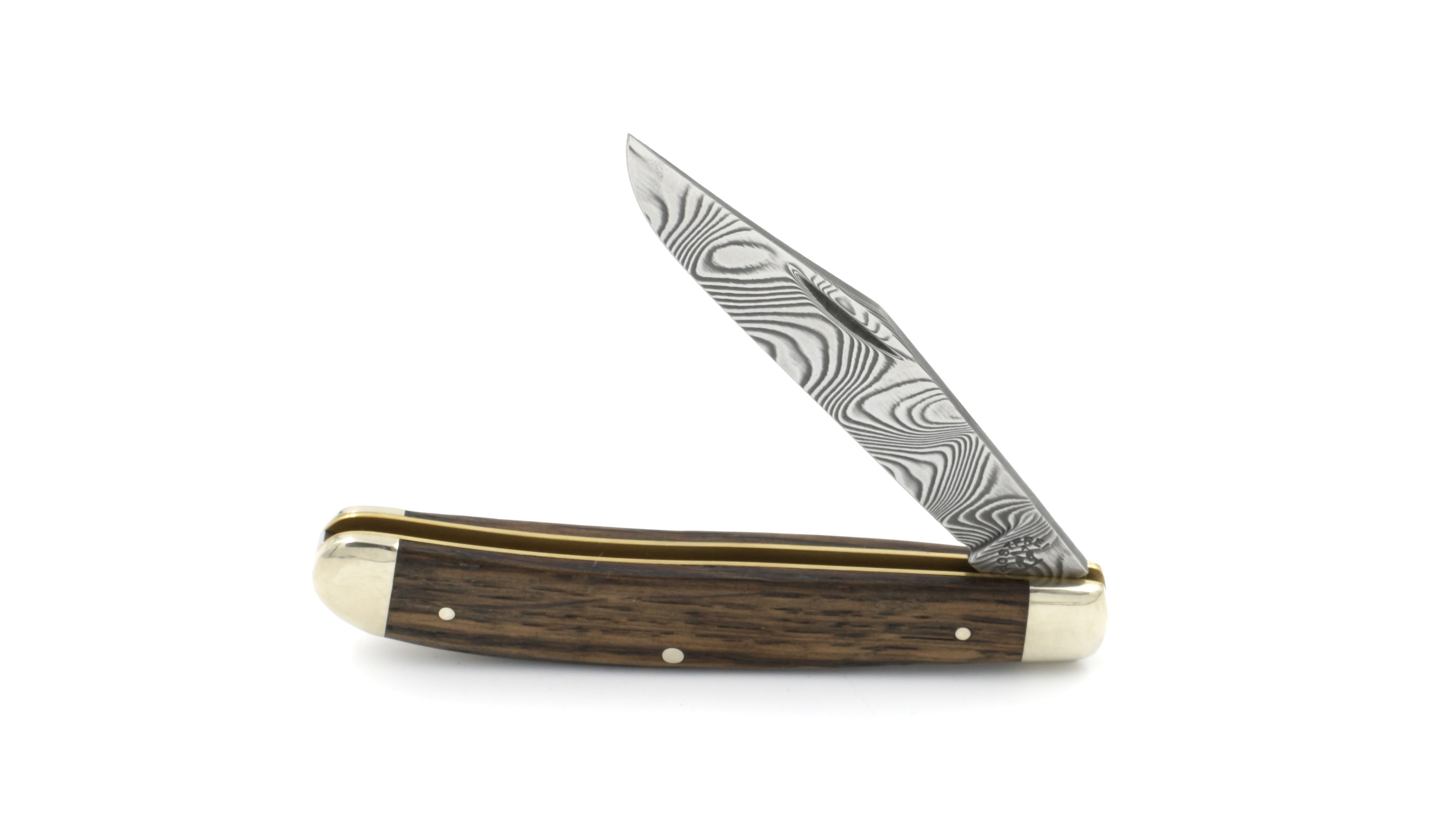 Robert Klaas trapper knife bog oak damascus blade Ferus
