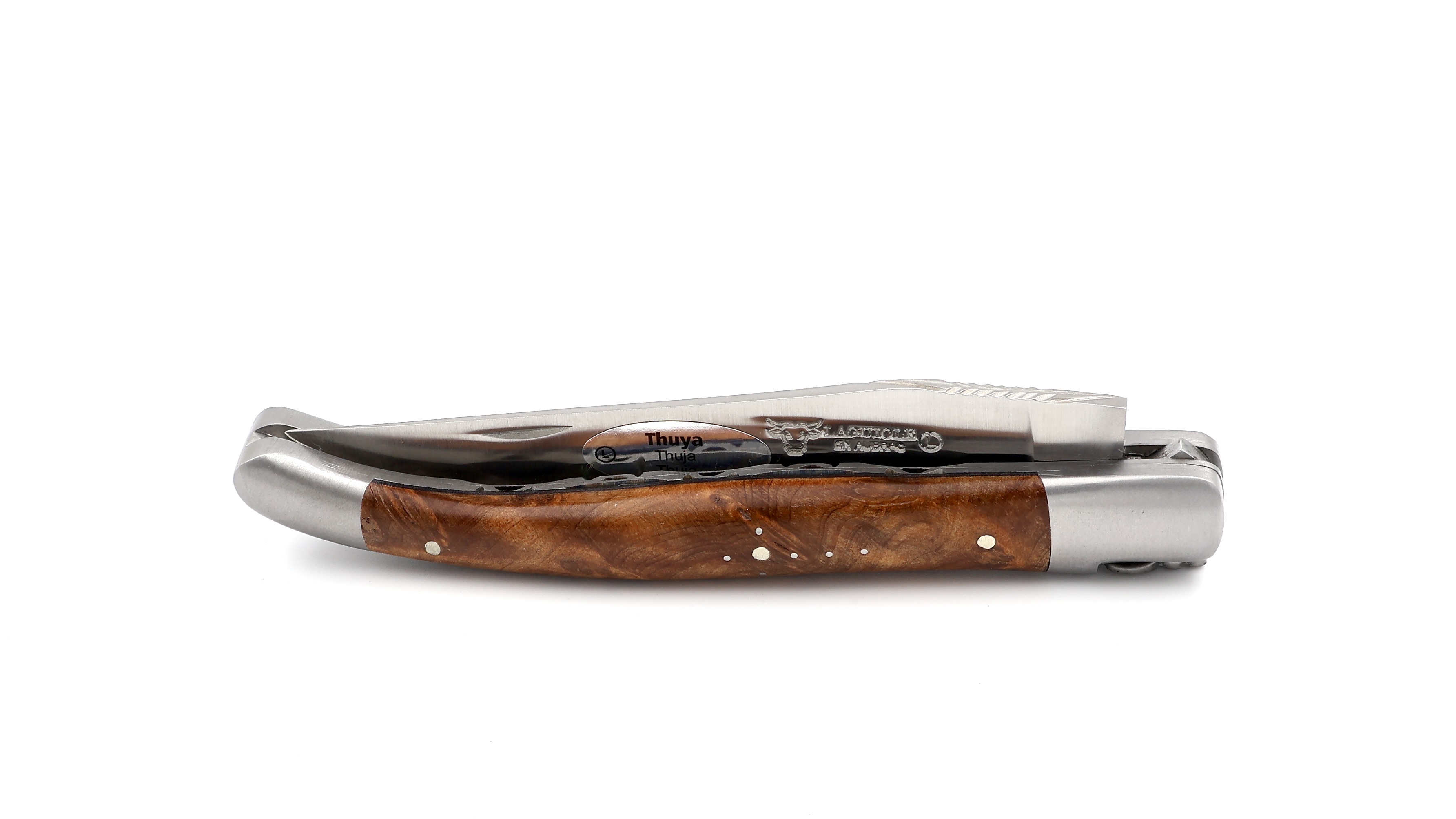 Laguiole en Aubrac Thuya Wurzelholz Doppelplatine 12 cm