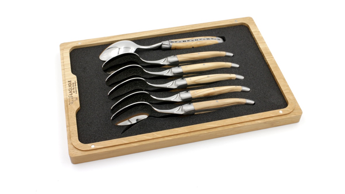 2C348CCC-6790-4943-813A-5DDC4BF97BD3_1_105_c Laguiole en Aubrac Olivenholz Dessertlöffel Set 6-tlg.