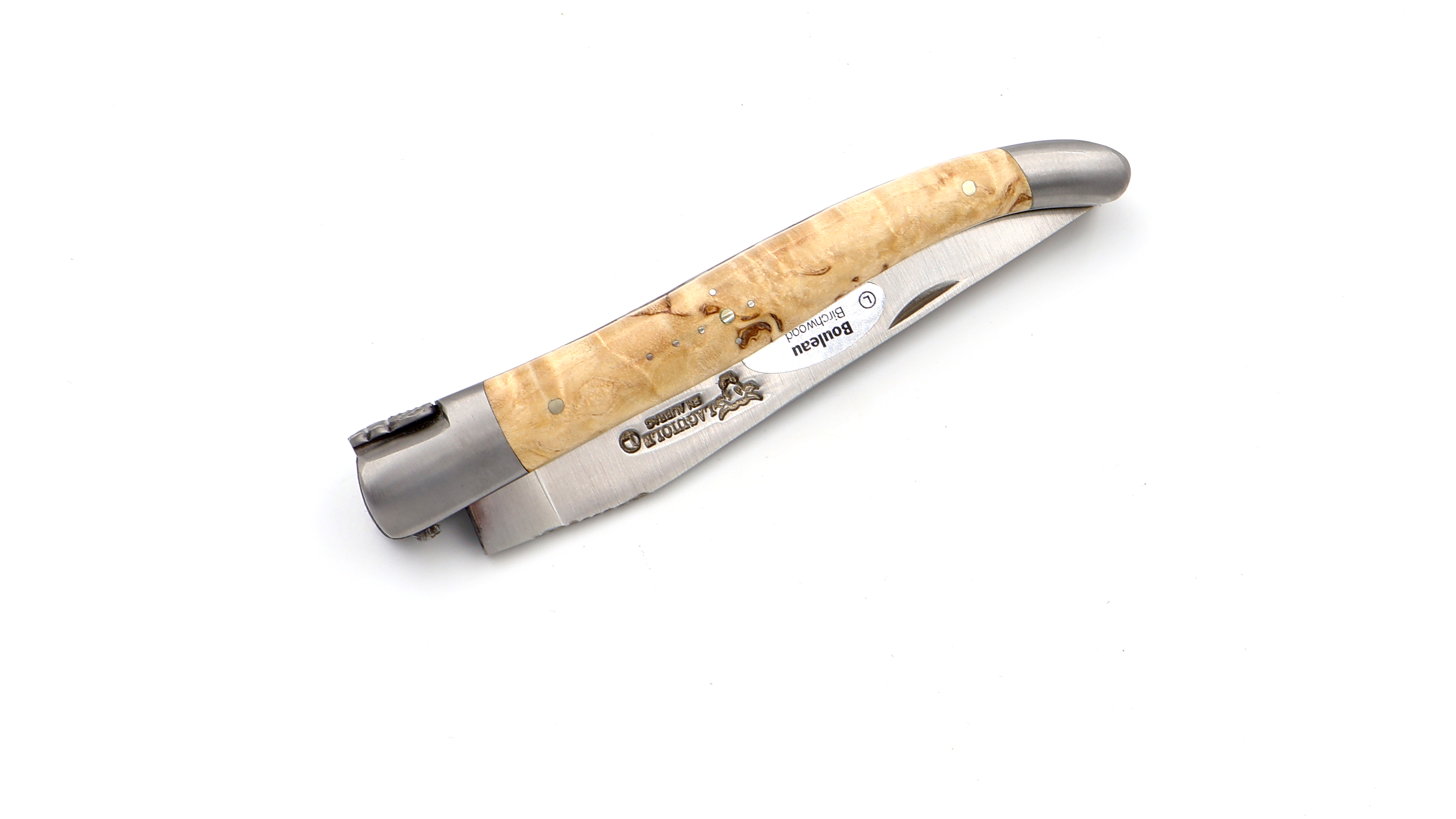 Laguiole en Aubrac doubleplate knife Birchwood 12 cm