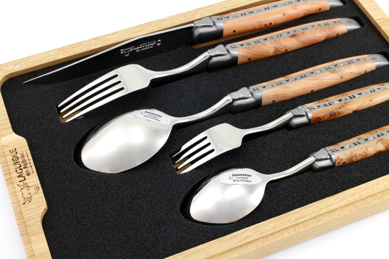 Laguiole en Aubrac Laguiole cutlery set of 5 juniper