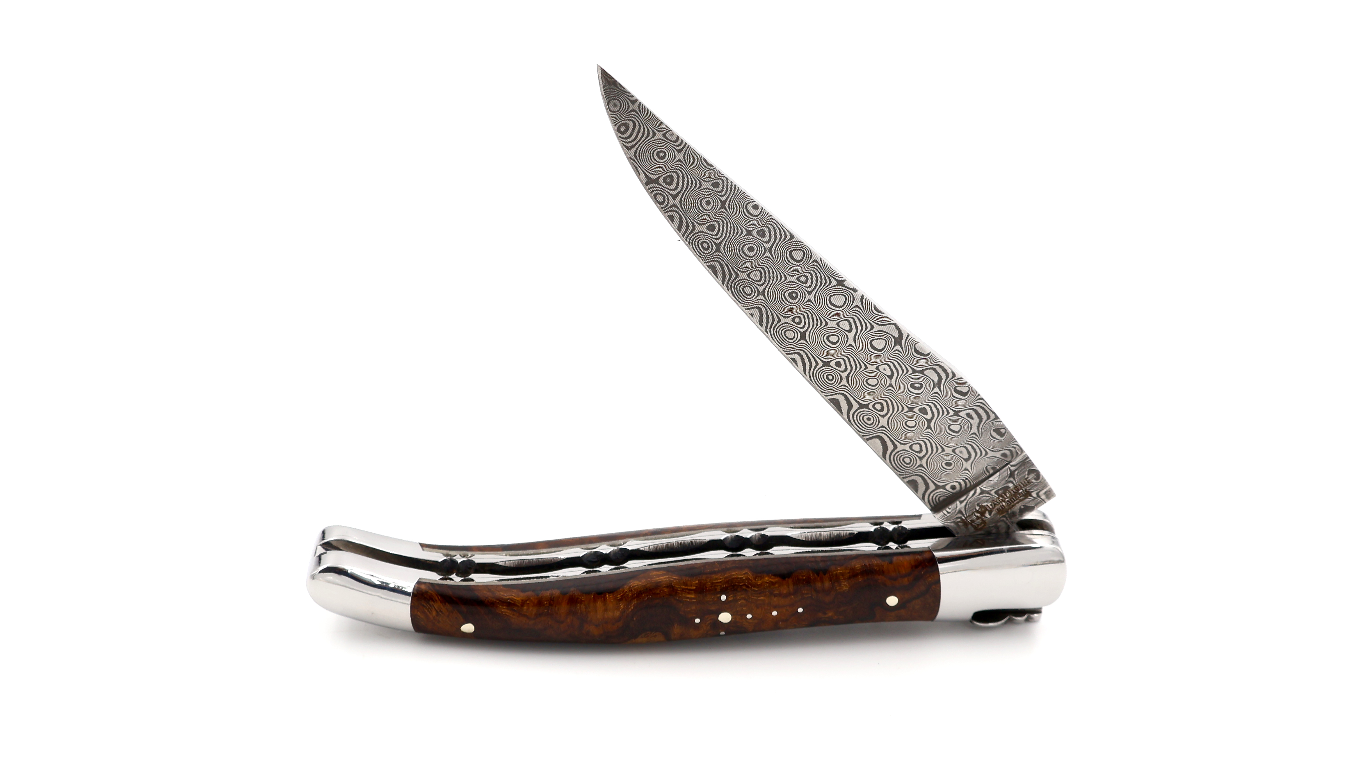 Laguiole en Aubrac DSC® damascus doubleplate knife Ironwood shiny 12 cm