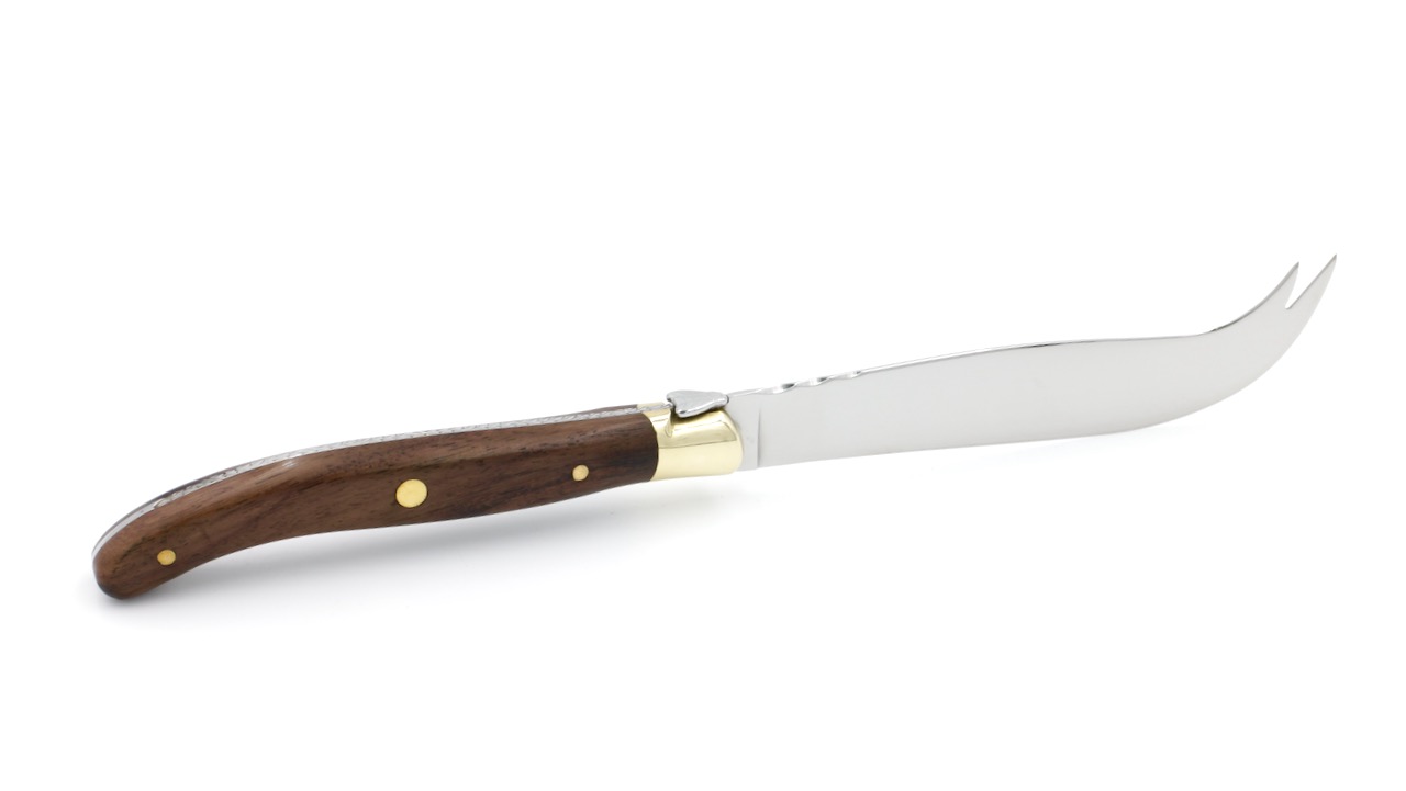 Claude DOZORME Laguiole cheese knife and butterknife vallerina brass bolster