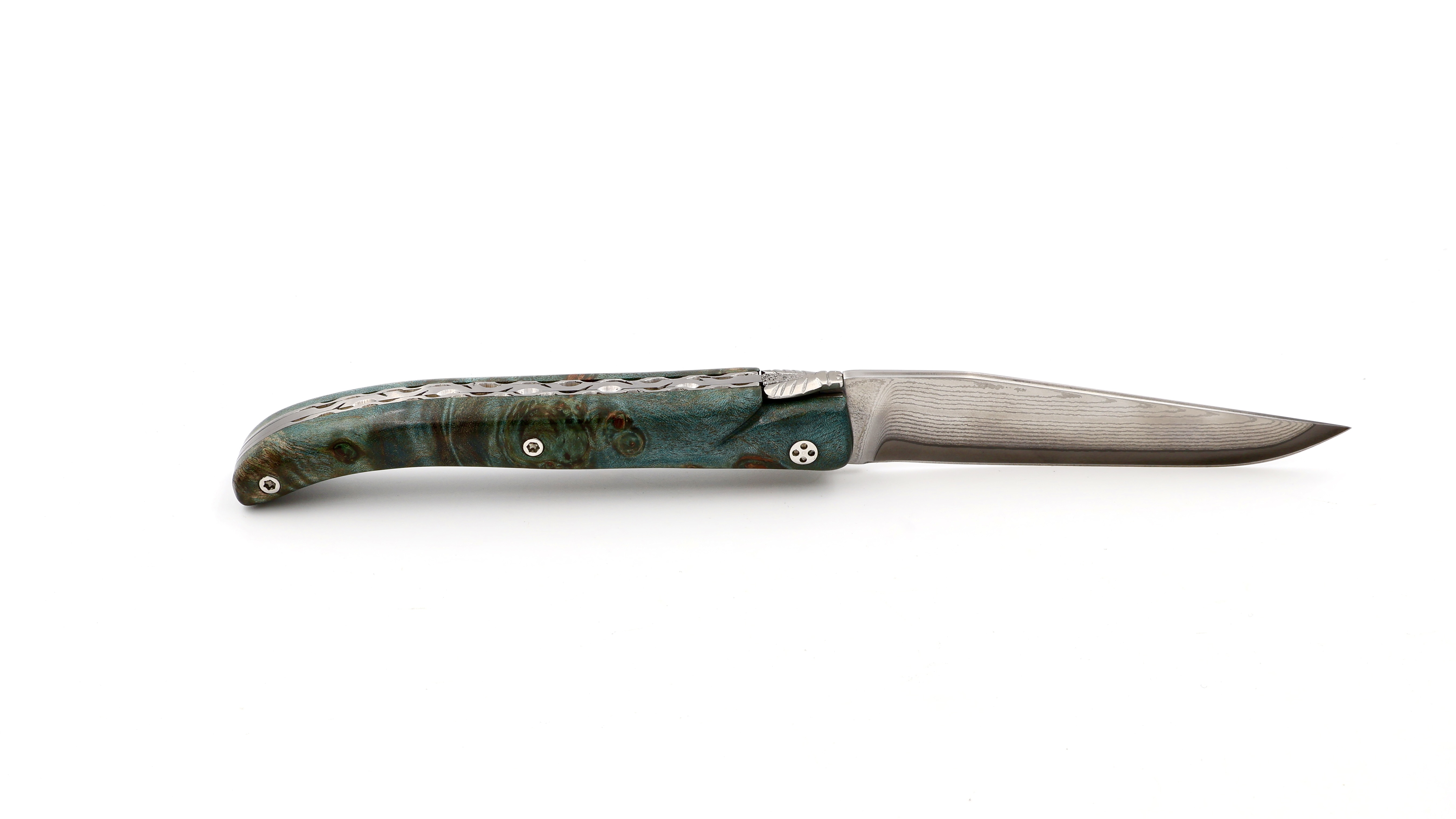 Claude DOZORME Laguiole Messer L'Atelier Ahornwurzel 12 cm VG10 Damastklinge 