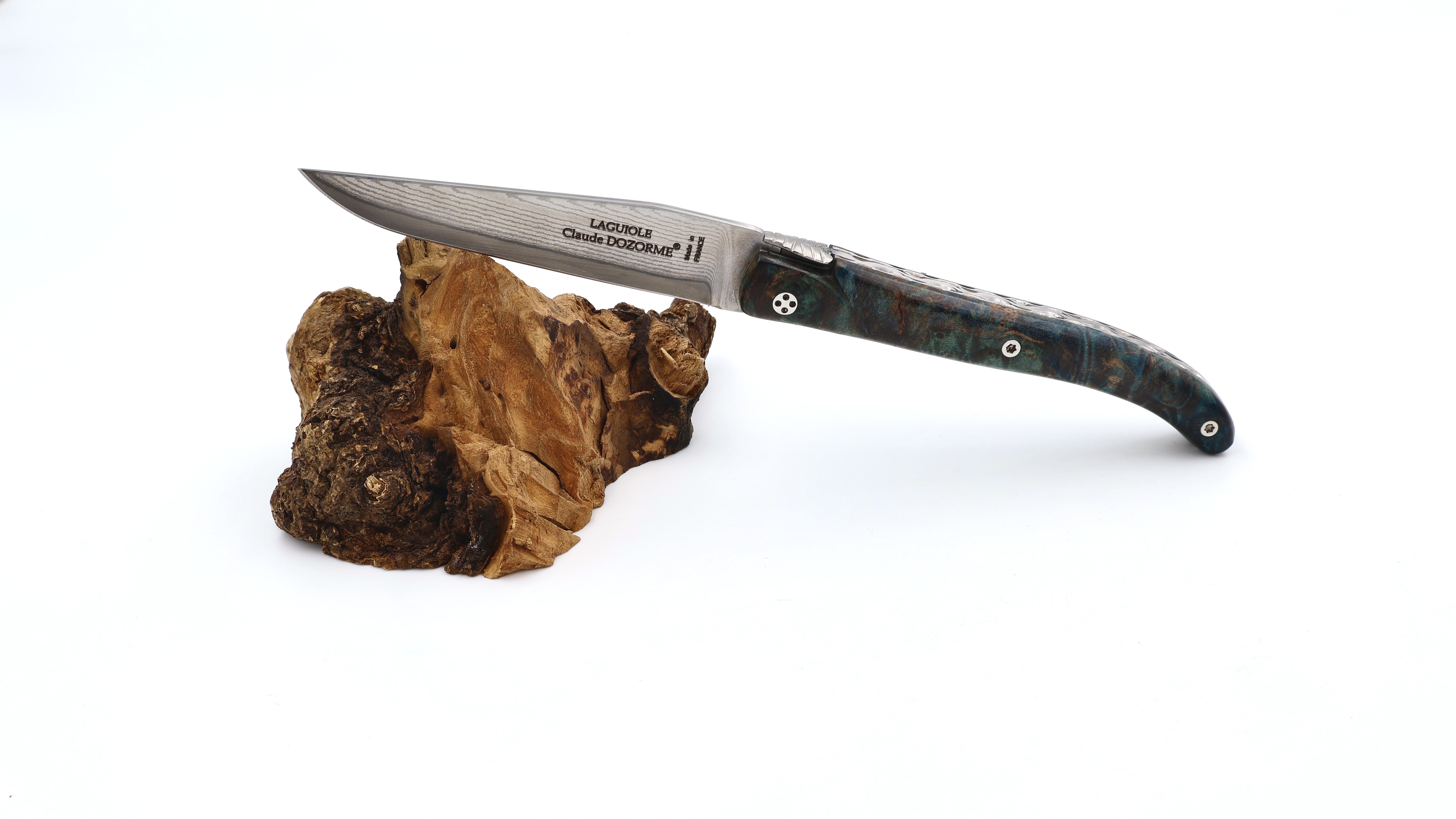 Claude DOZORME Laguiole Messer L'Atelier Ahornwurzel 12 cm VG10 Damastklinge   