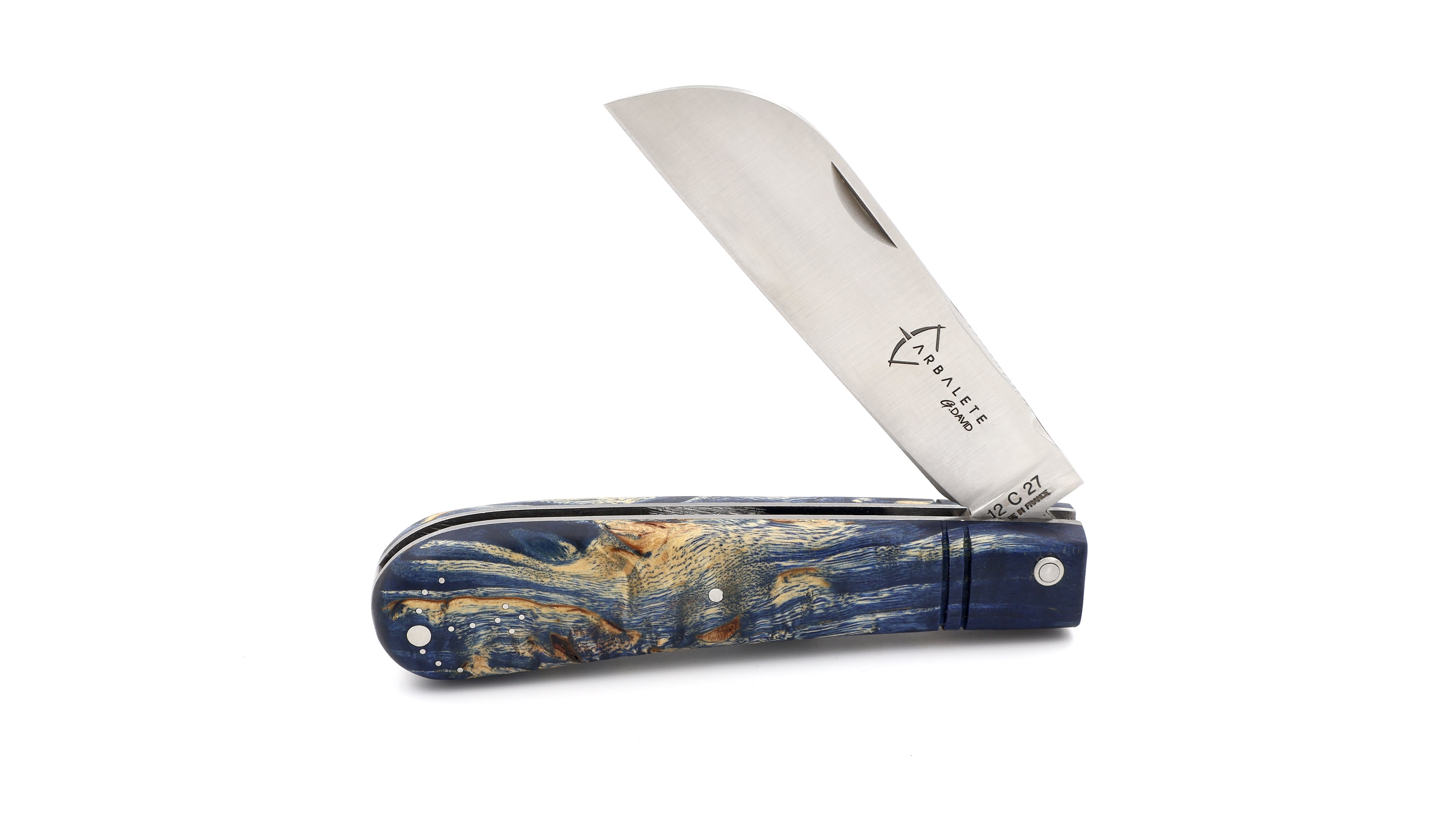 ARBALETE G. David London stabilisierte Birke blau 10,5 cm