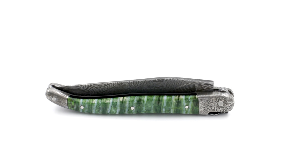 D1EEFDD7-A9B1-45C7-86E2-CAC176ECA50C_1_105_c Honoré Durand Laguiole Meisterstück wilder Damast Damastbacken Mammutbackenzahn 12 cm