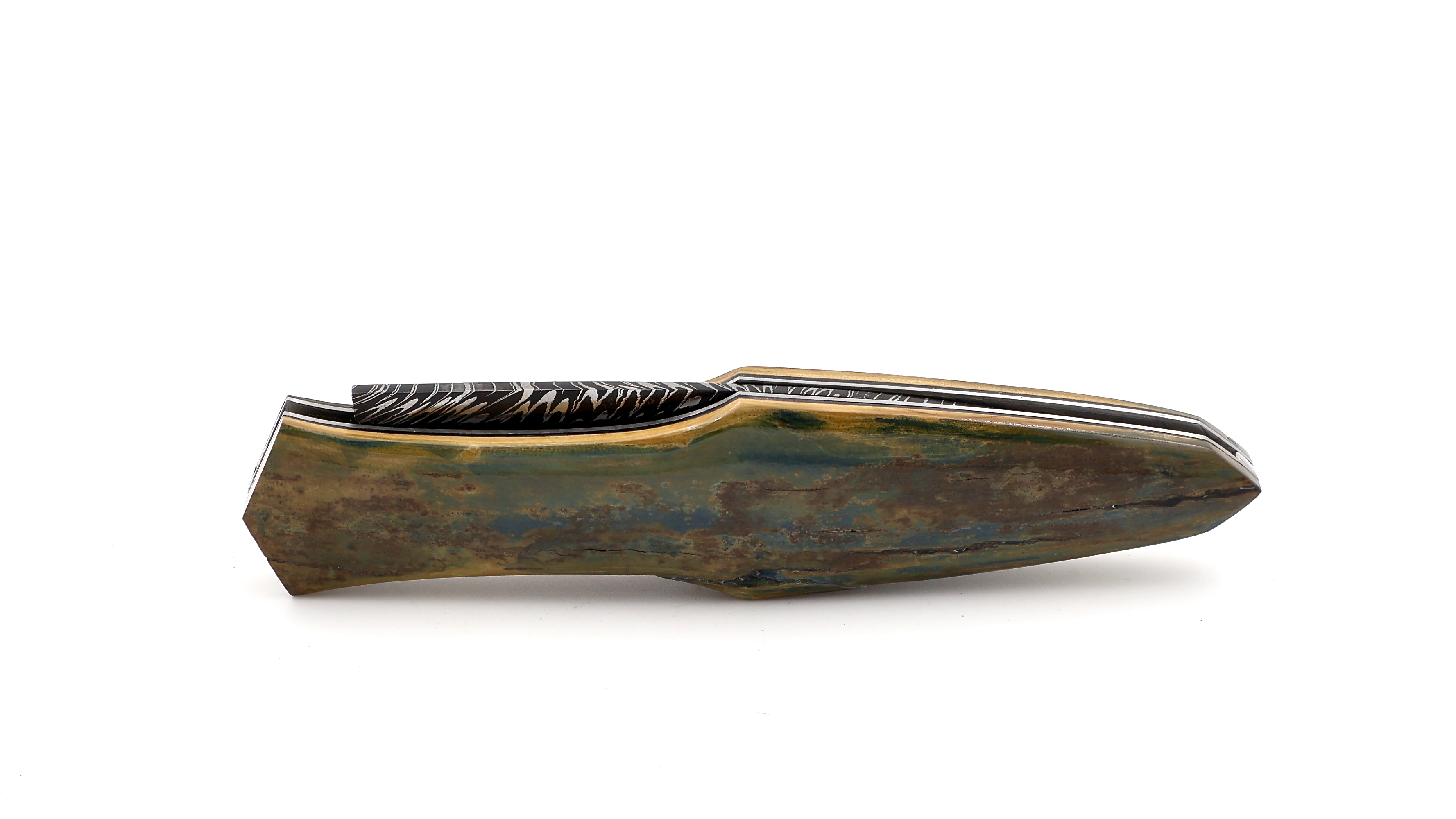 LARAUD Blades MagnaPinna Mammutelfenbein grün/blau Damastklinge