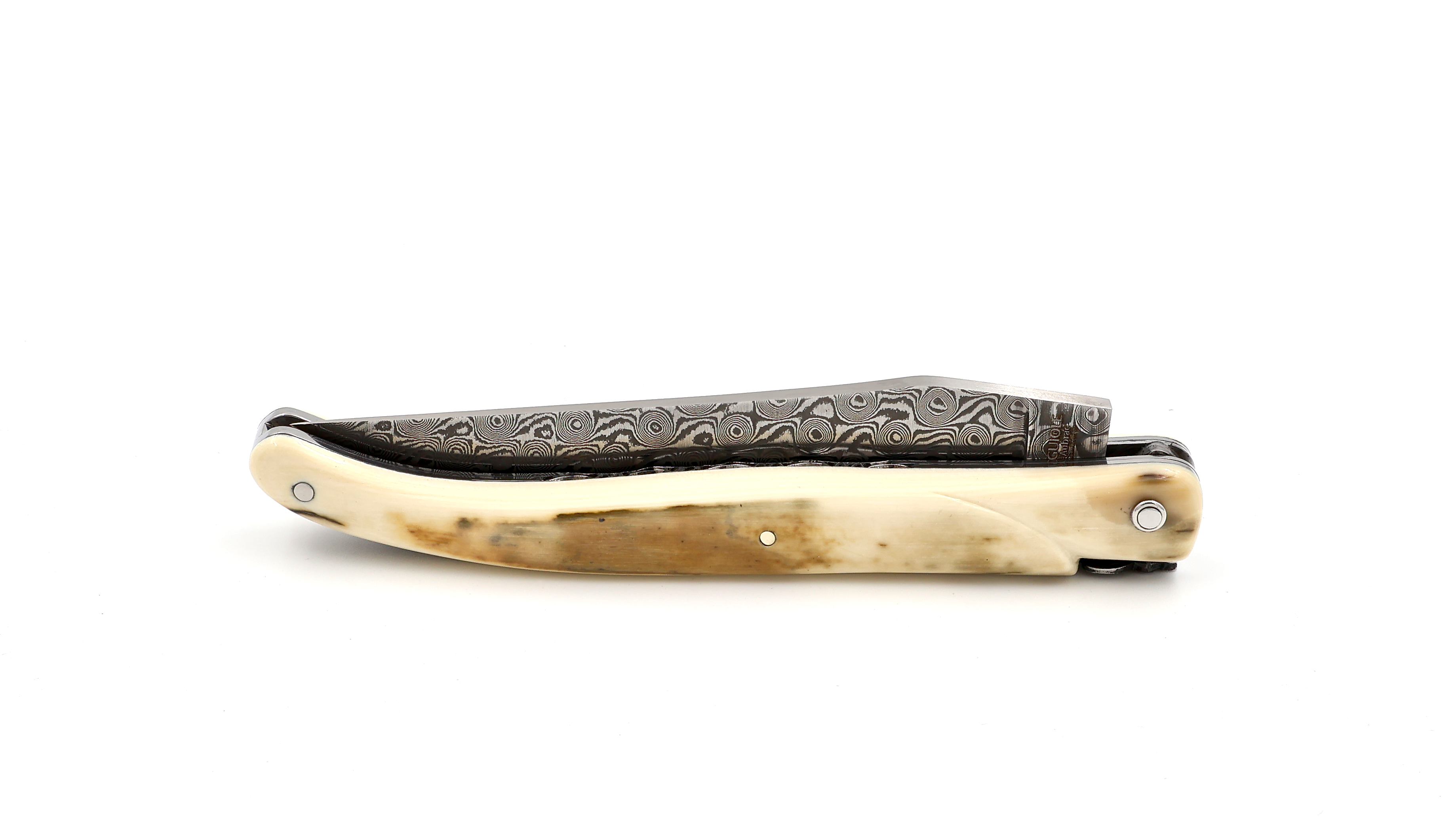 Laguiole en Aubrac DSC® Rosendamast Mammutelfenbeinkruste massiv Doppelplatine 12 cm