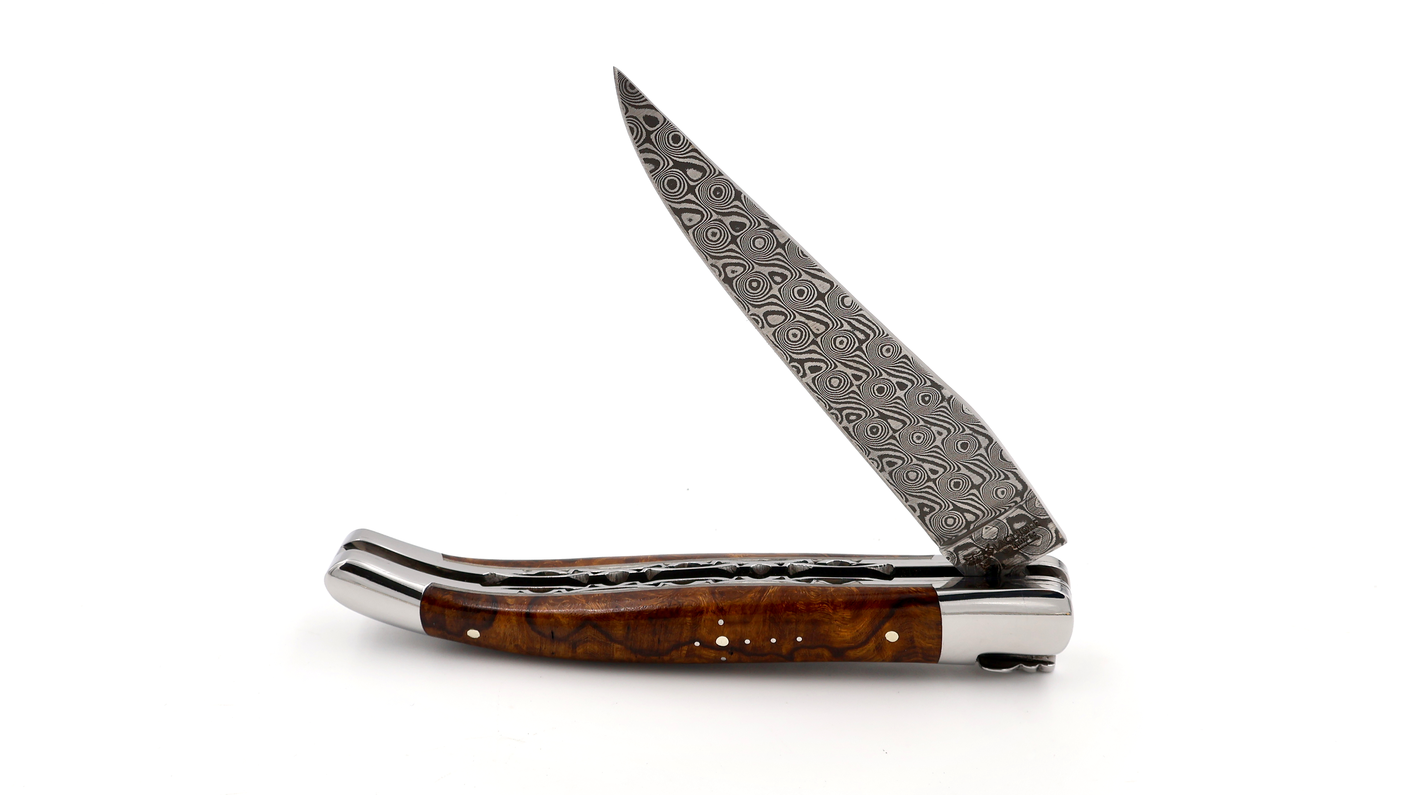 Laguiole en Aubrac DSC® damascus doubleplate knife Ironwood shiny 12 cm
