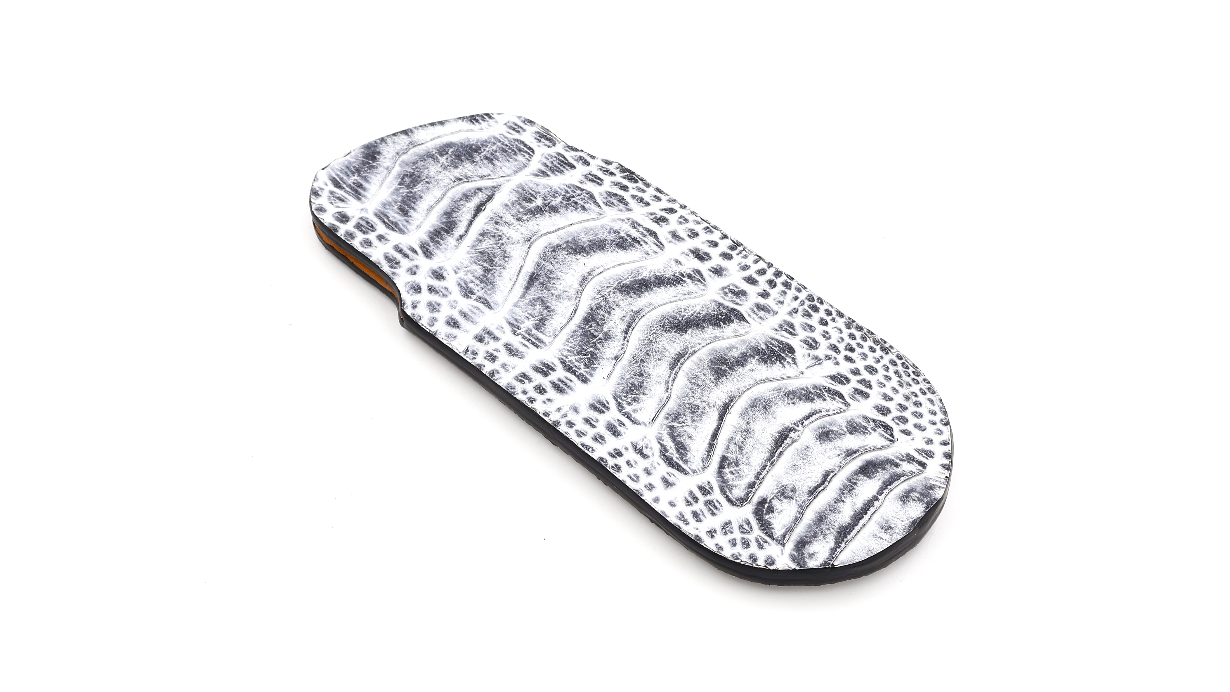 Atelier N°7 ostrichleg leather white blue 14,5 cm
