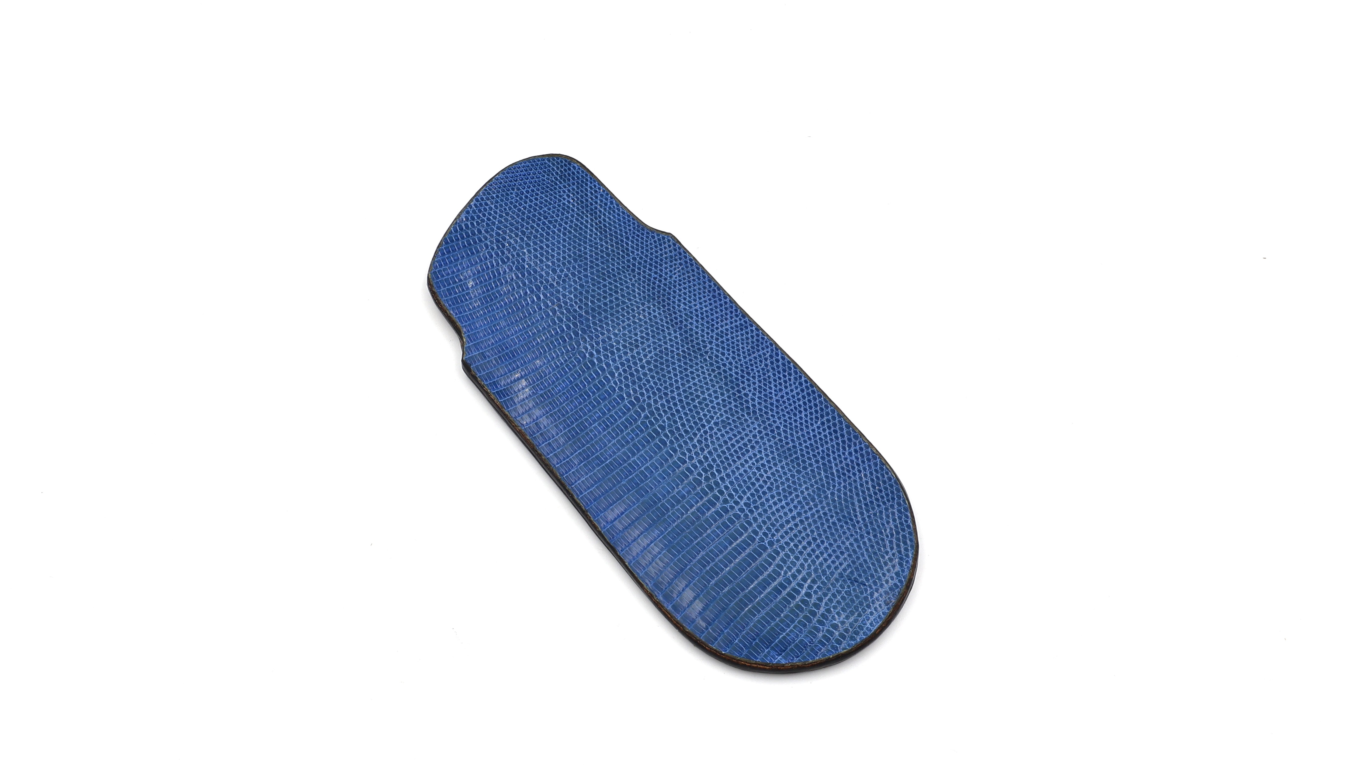 Atelier N°7 Stecketui Echsenleder blau 14,5 cm      