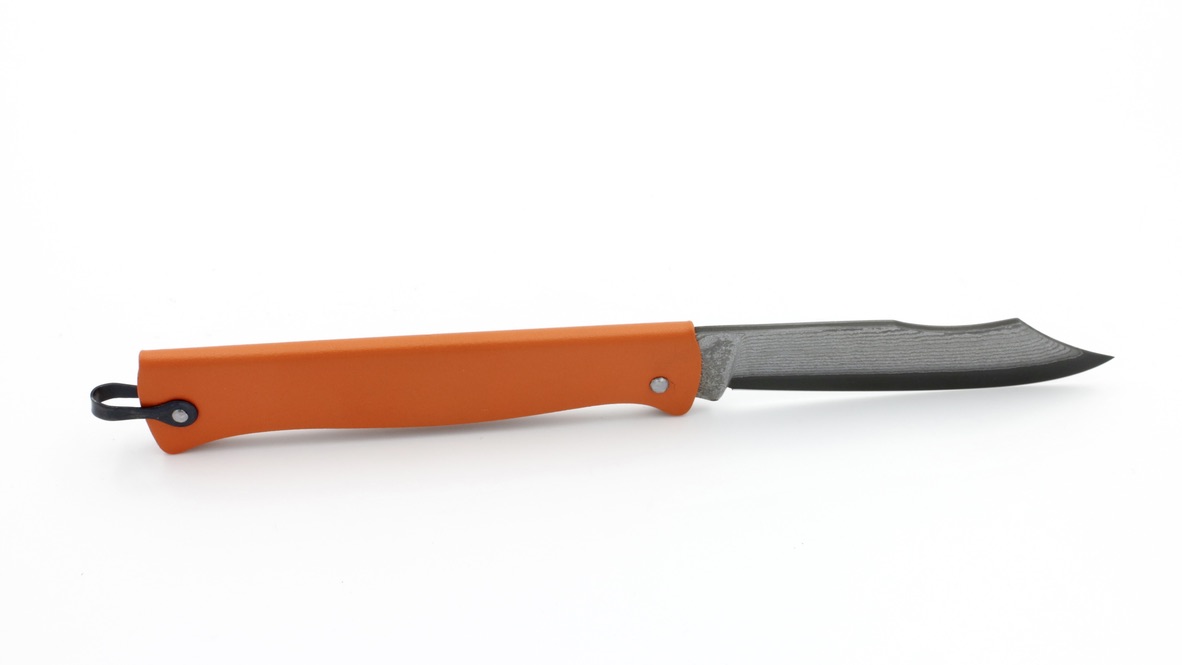 10345660-1AD4-49A8-B8BD-13DB144E4410_1_105_c Cognet DOUK-DOUK Messer 11 cm orange Sonderserie TAKEFU VG10 Damastklinge
