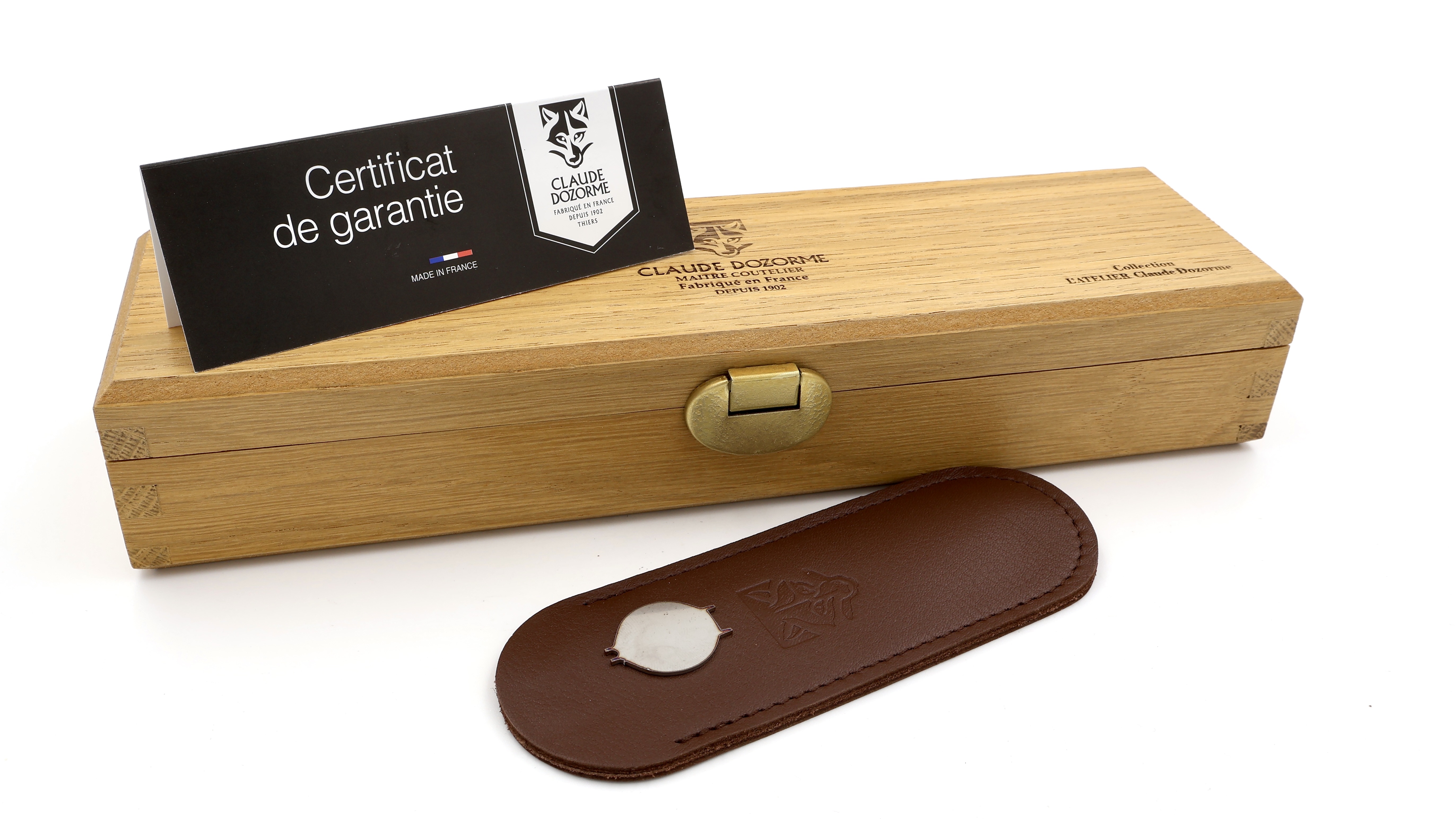 Claude DOZORME Capucin Compostelle horn tip damascus blade Claude DOZORME Capucin Compostelle horn tip damascus blade