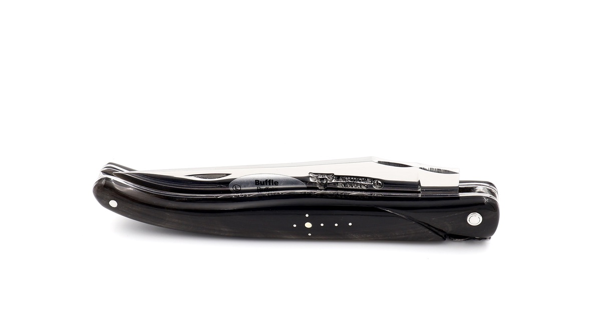 Laguiole en Aubrac Büffelhorn massiv Doppelplatine 12 cm