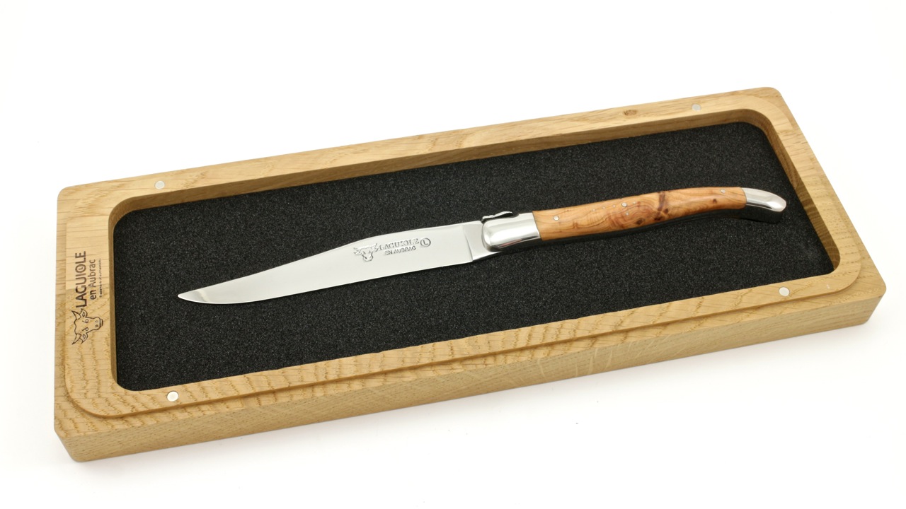 Laguiole en Aubrac Laguiole Laguiole steakknife juniper wood shiny