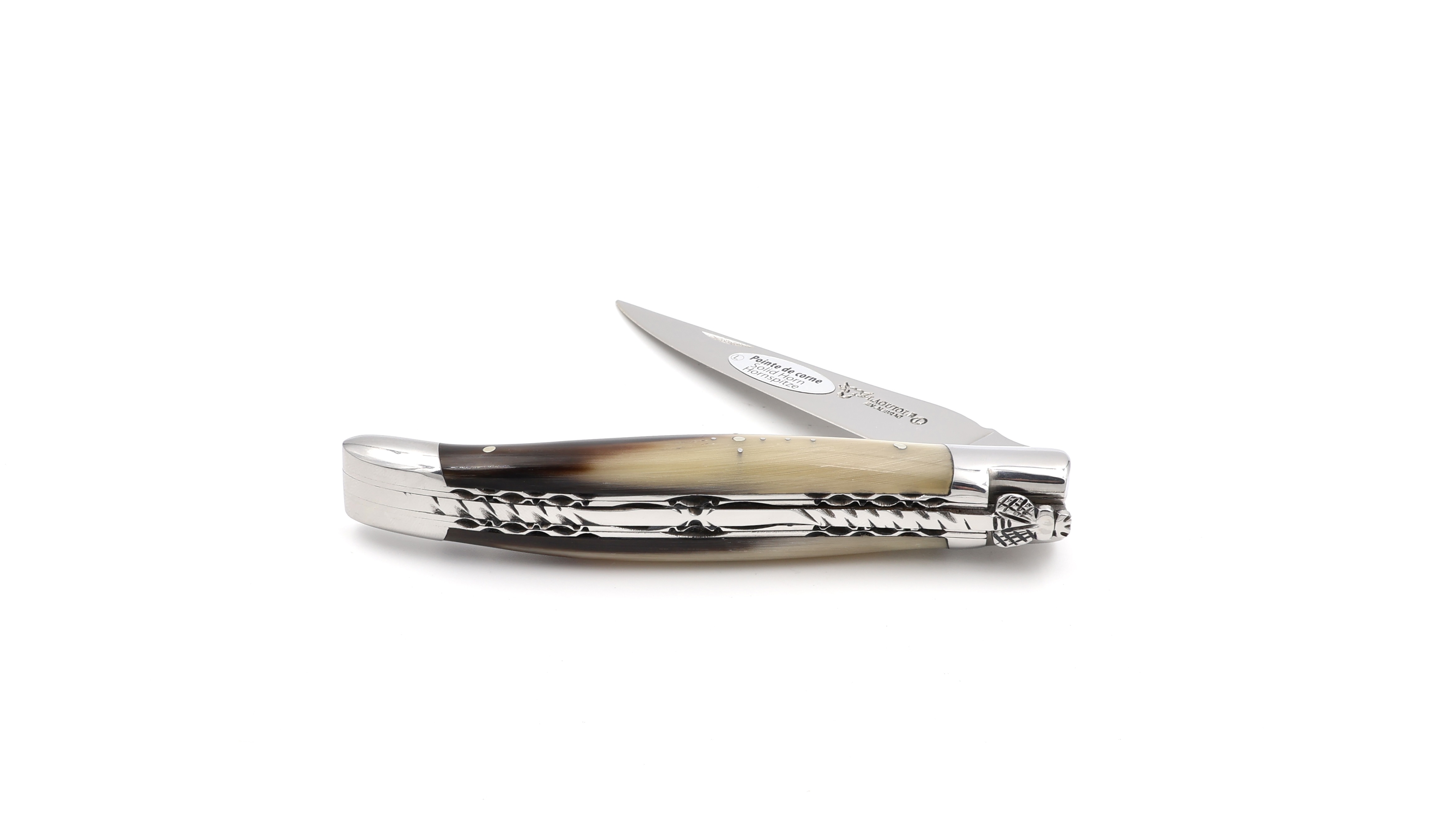 Laguiole en Aubrac doubleplate knife Horn tip 12 cm