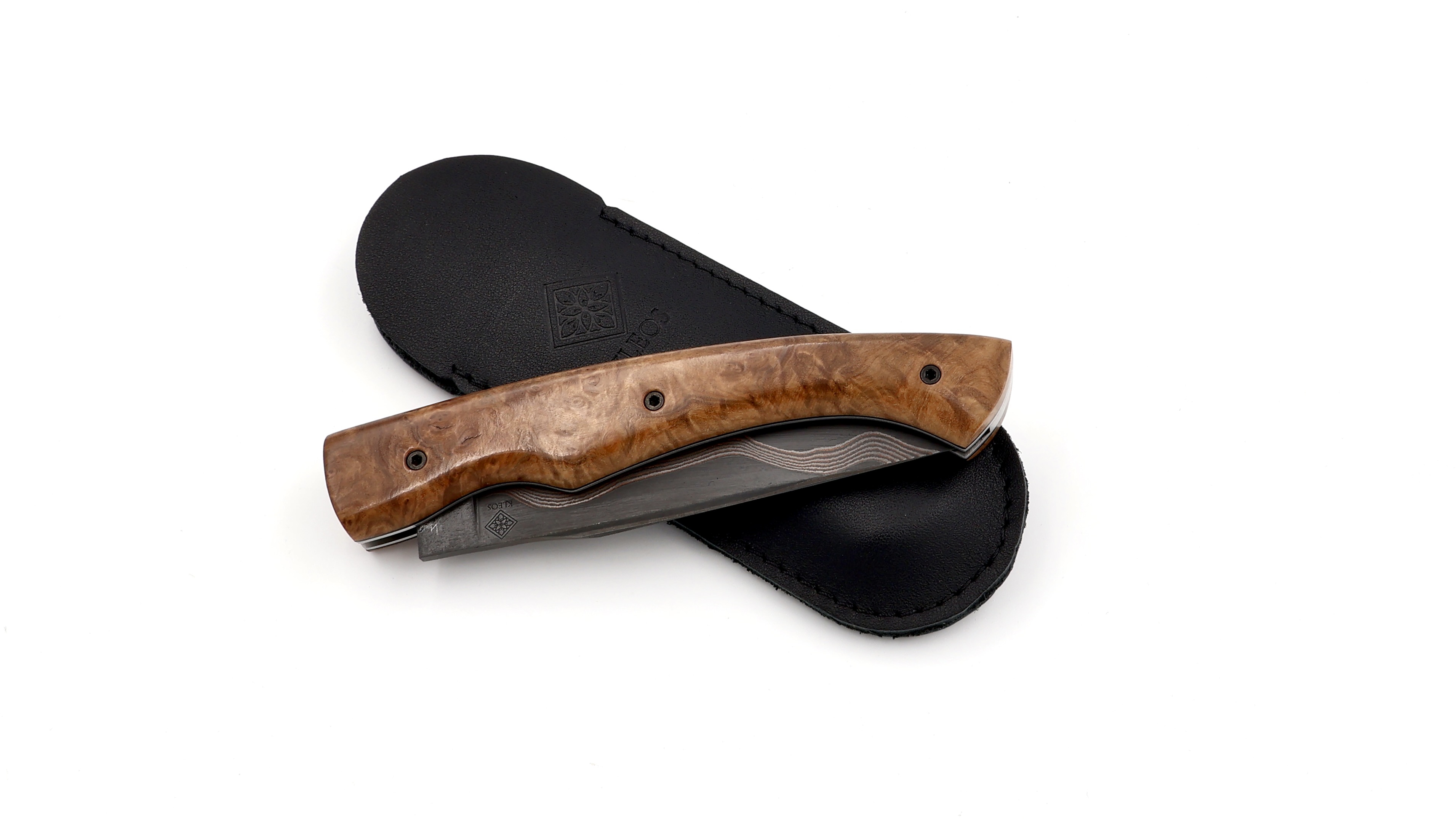 KLEOS Taschenmesser LYKOS braunes Malee Wurzelholz DarkMai Coppermascus
