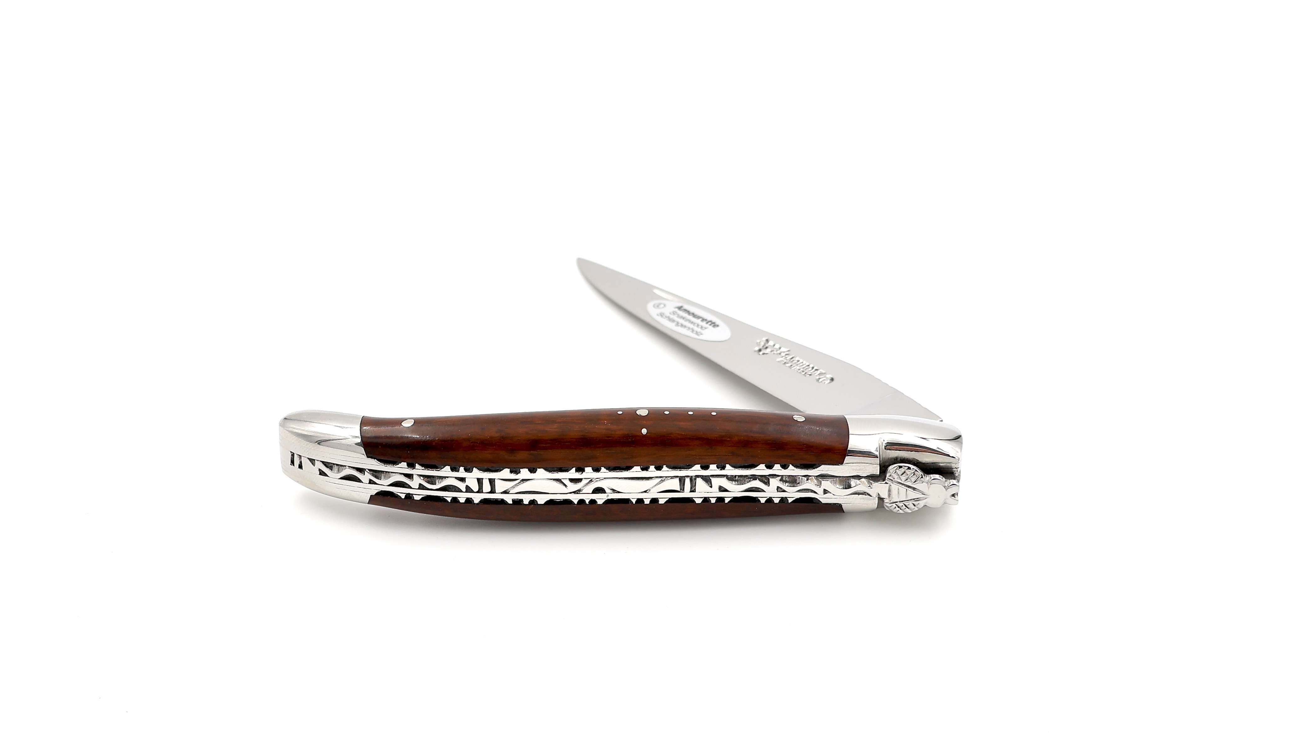 Laguiole en Aubrac doubleplate knife  snake wood 12 cm