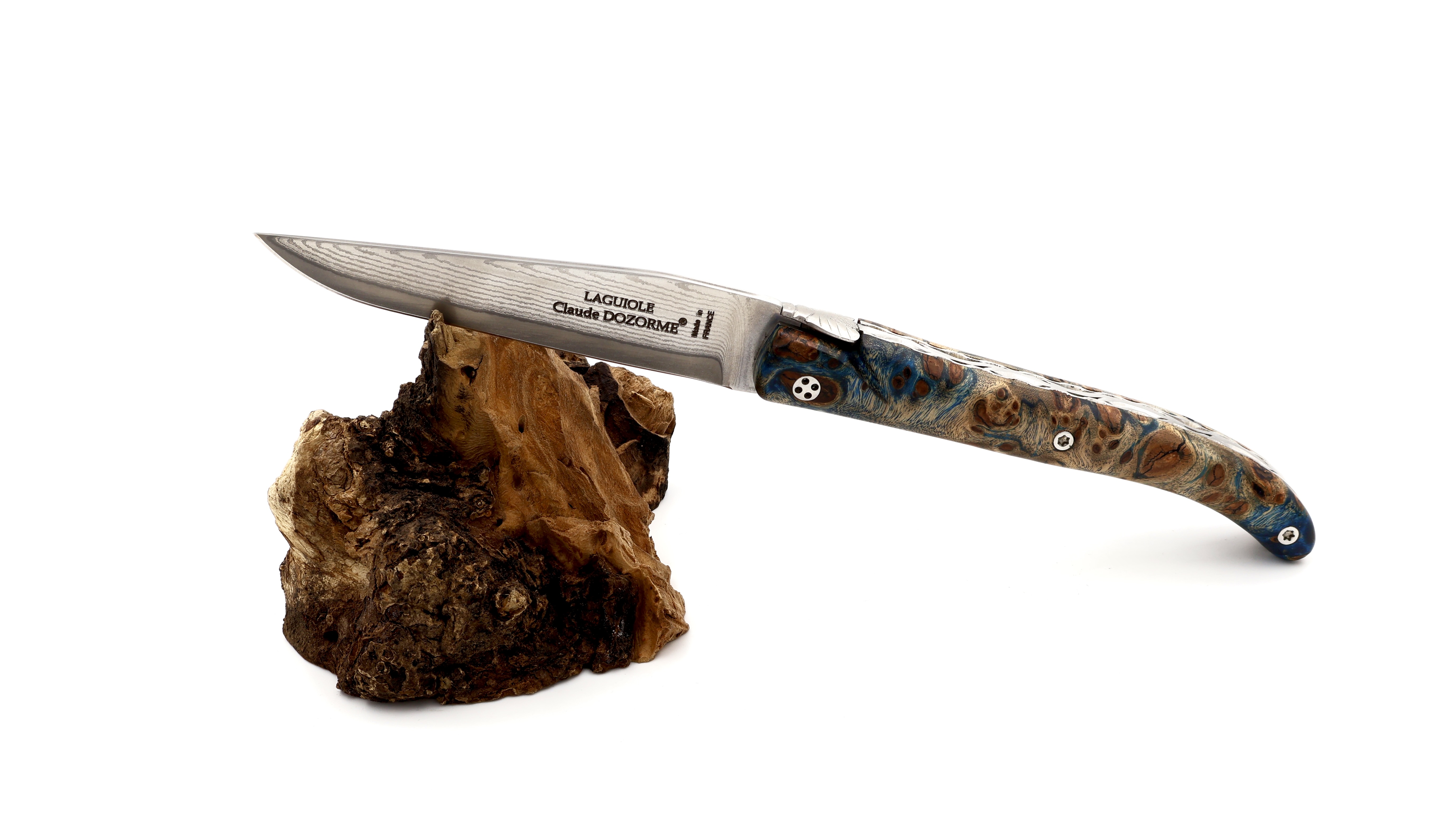 Claude DOZORME Laguiole Messer L'Atelier Ahornwurzel 12 cm VG10 Damastklinge  