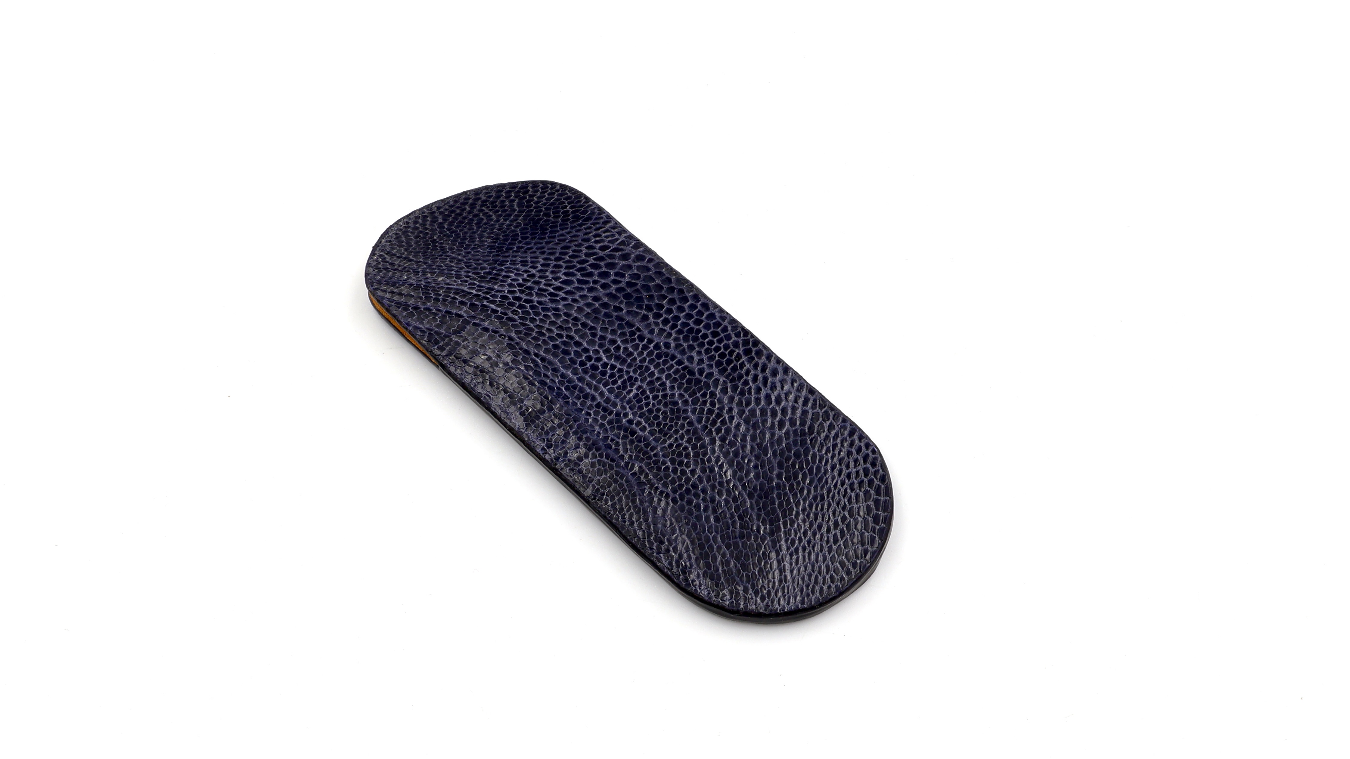 Atelier N°7 Stecketui Straussenbein Leder dunkelblau 14 cm     