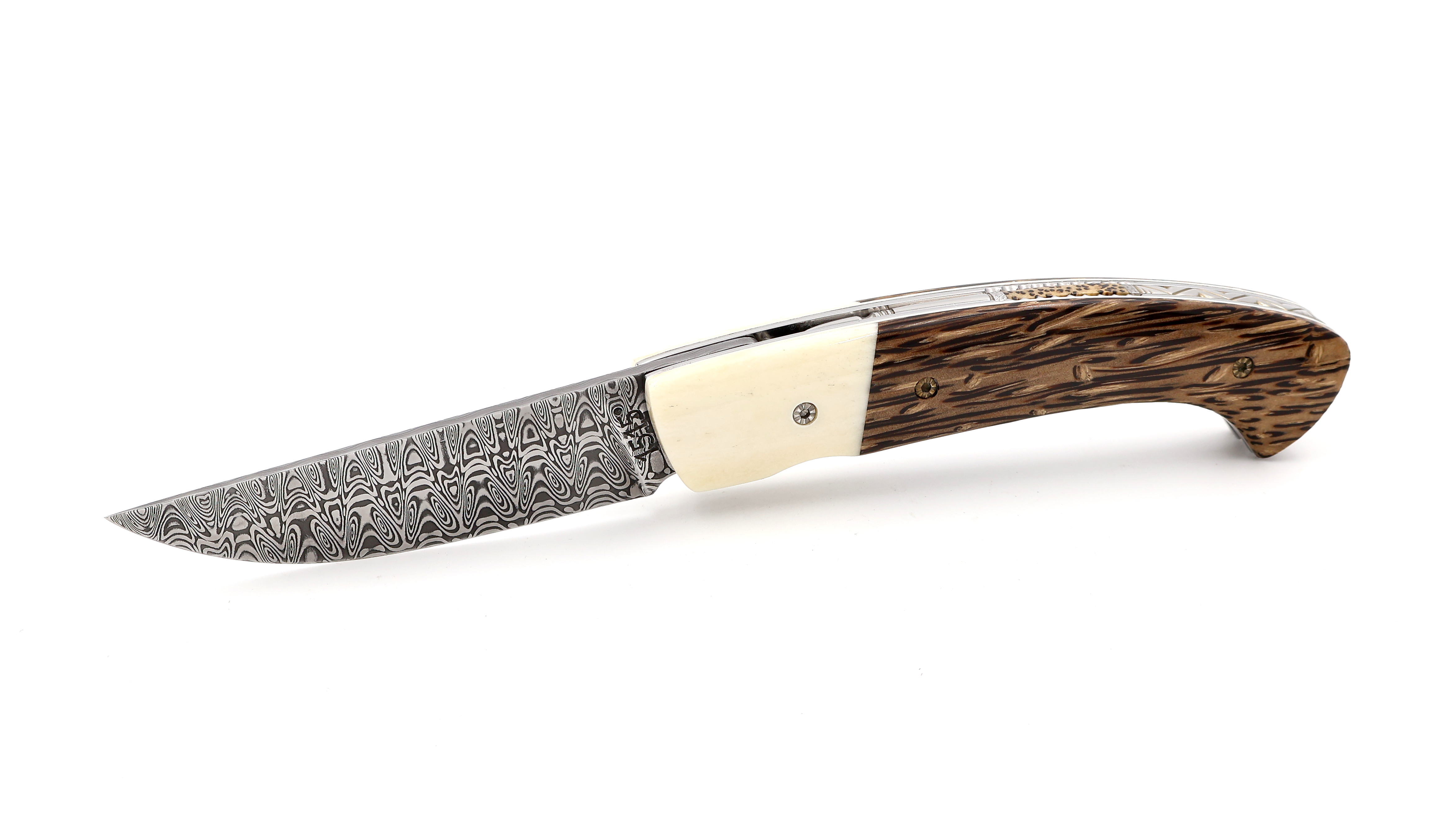 MANU LAPLACE 1515 ZULU Palmholz & Büffel-Knochen Damastklinge