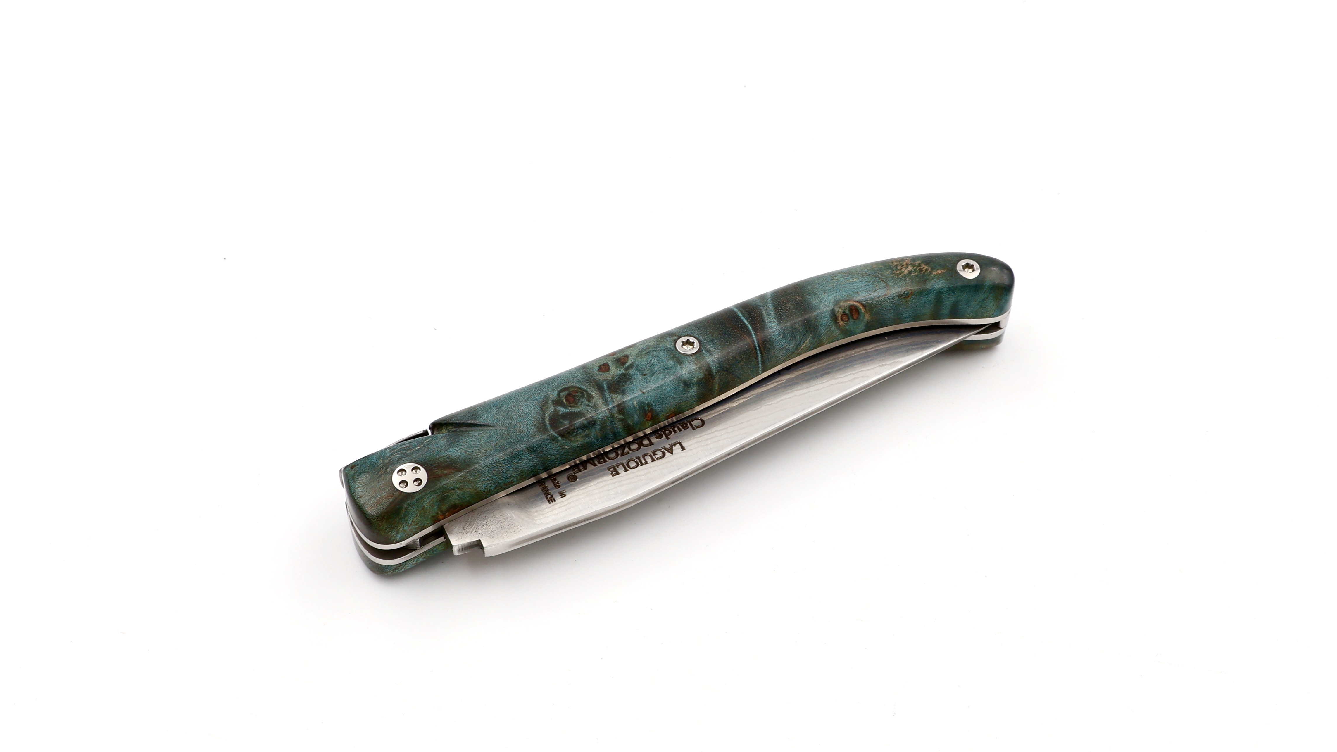 Claude DOZORME Laguiole Messer L'Atelier Ahornwurzel 12 cm VG10 Damastklinge 