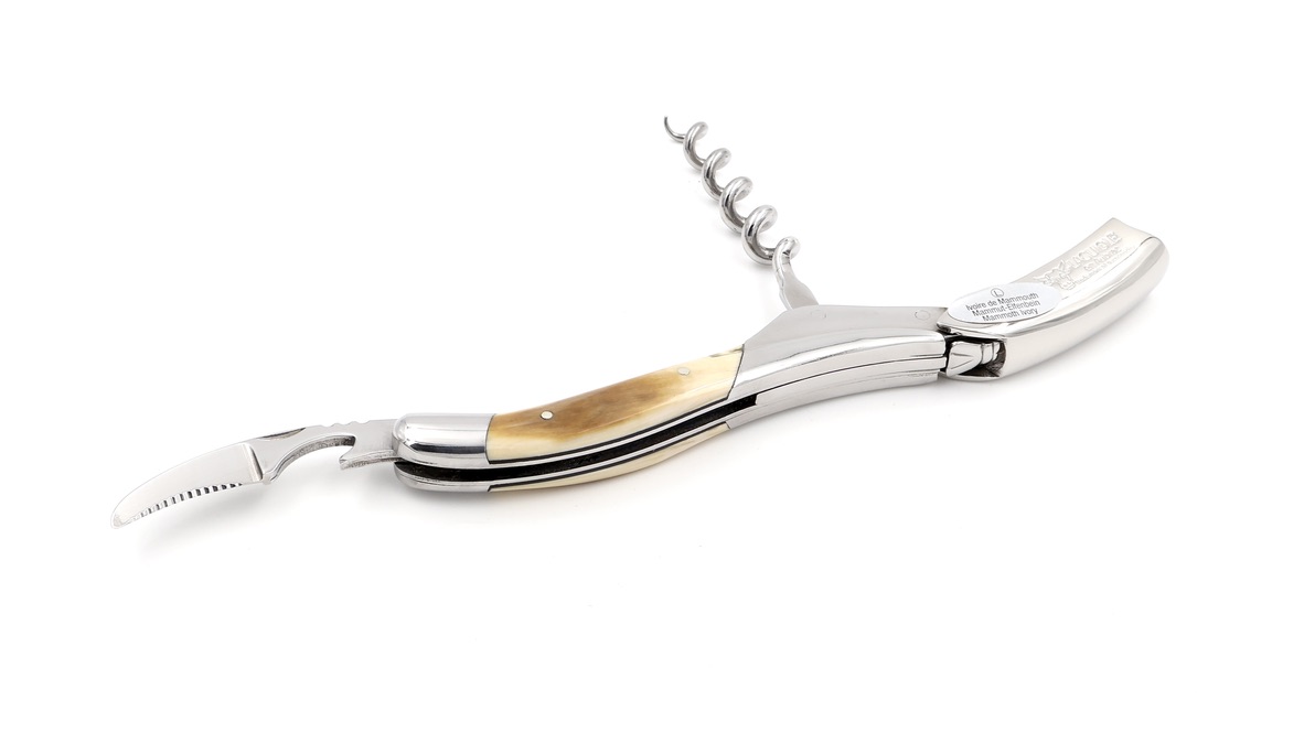 Laguiole en Aubrac Sommeliermesser Mammutelfenbein Kruste