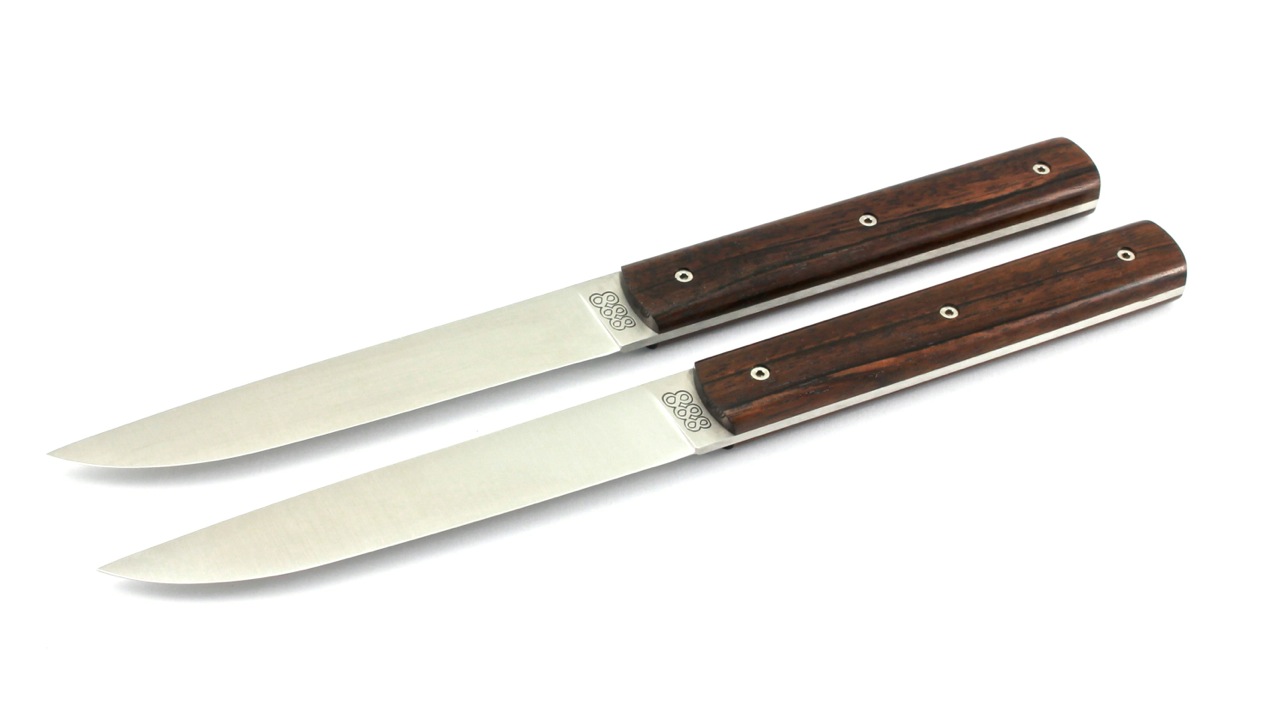 PERCEVAL 888 Steakmesser Set 2-tlg. Makassar Ebenholz