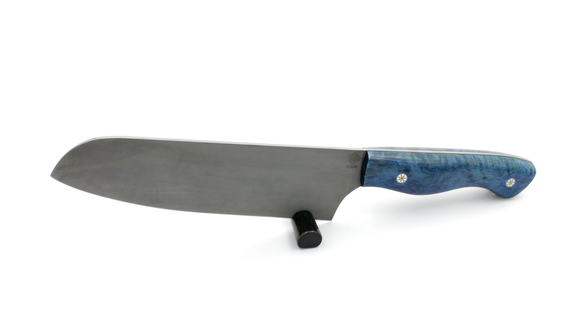 KLEOS Prestige Kochmesser SANTOKU Maserbirke stonewashed Klinge 14C28N(2)