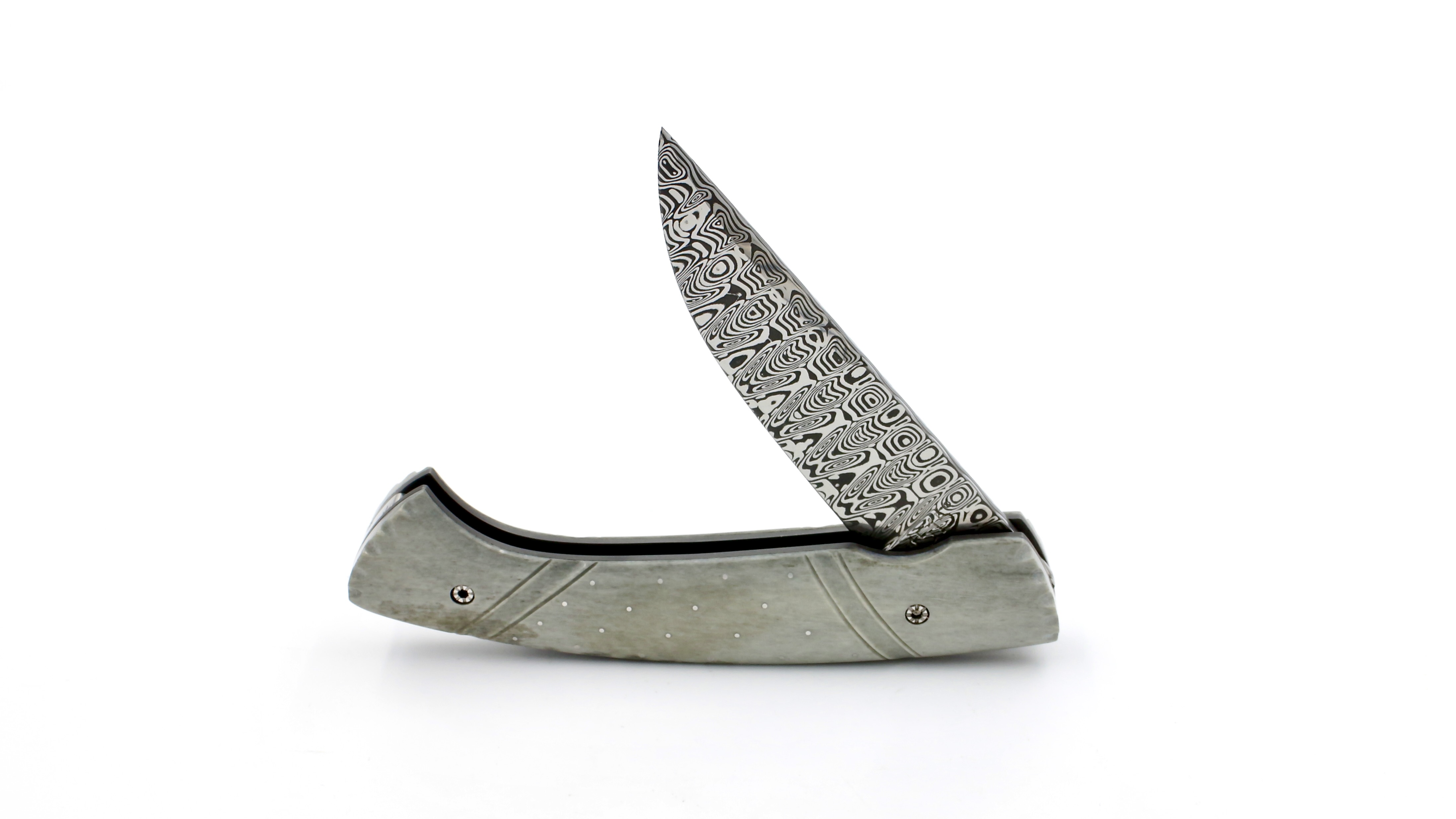 MANU LAPLACE 1515 NEW INUIT CLOUTÉ reindeer bone grey damascus