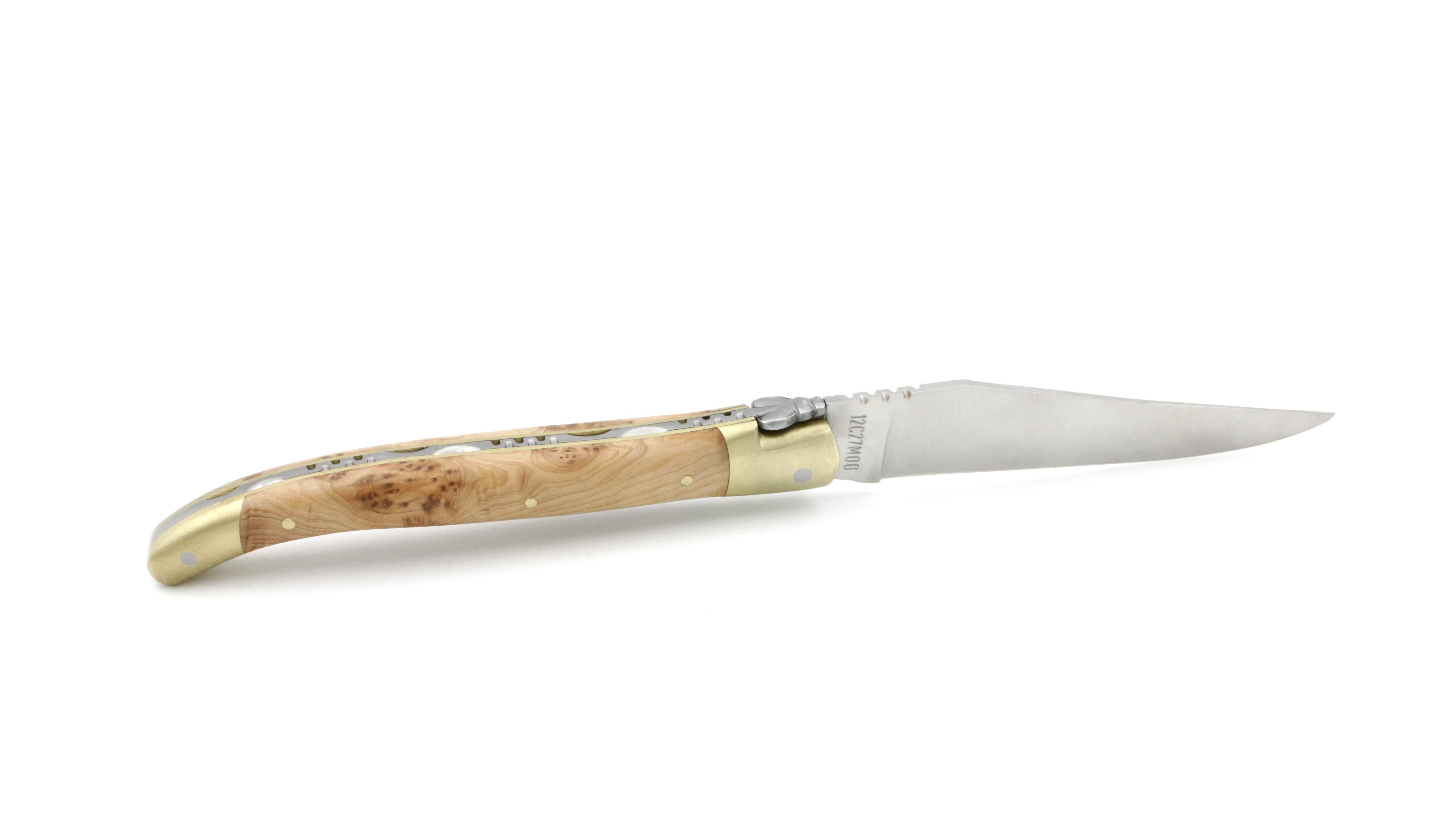 Laguiole en Aubrac Wacholder Messingbacken matt 12 cm