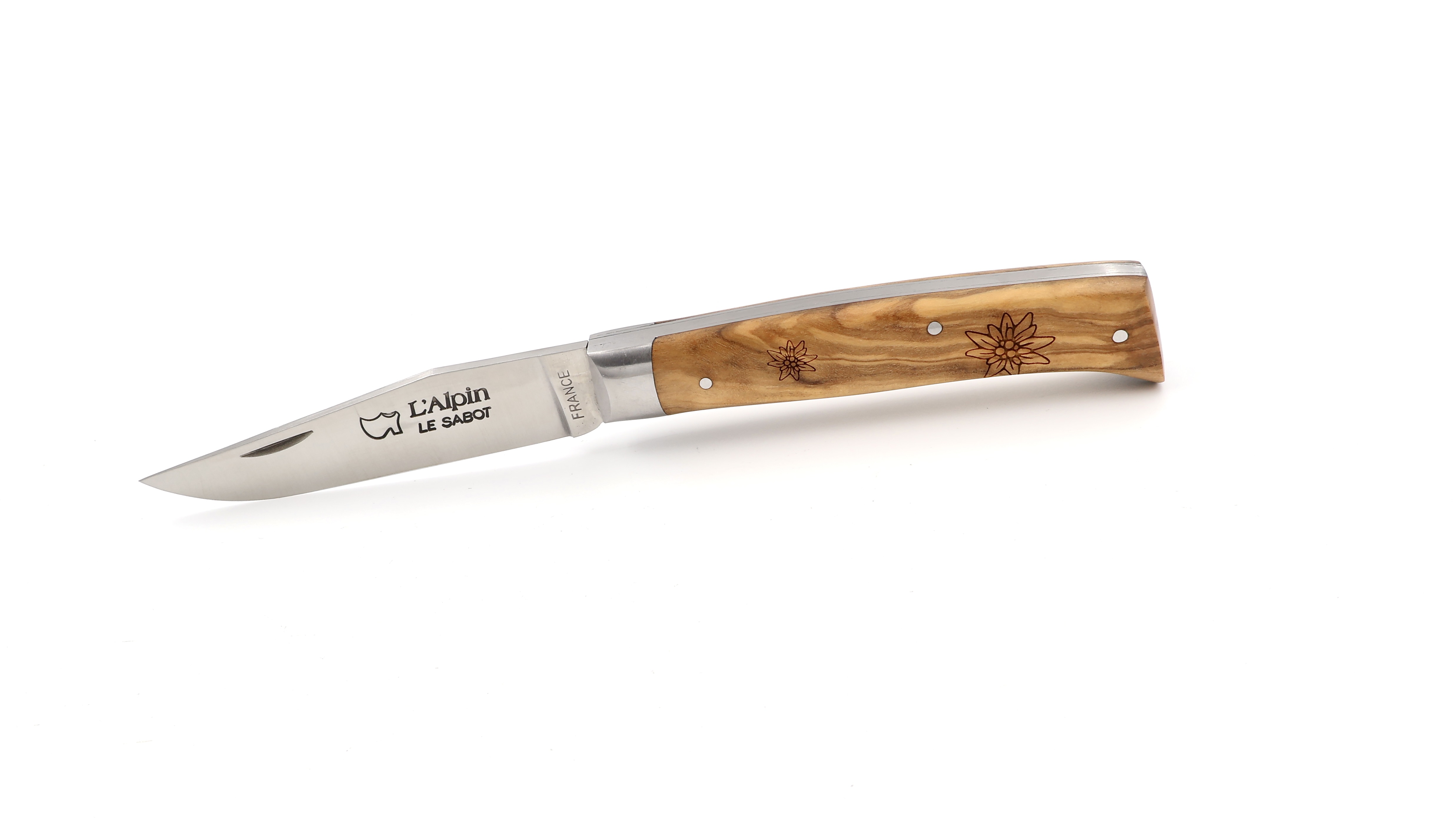 AU SABOT ALPIN with bolster olive wood with engraving