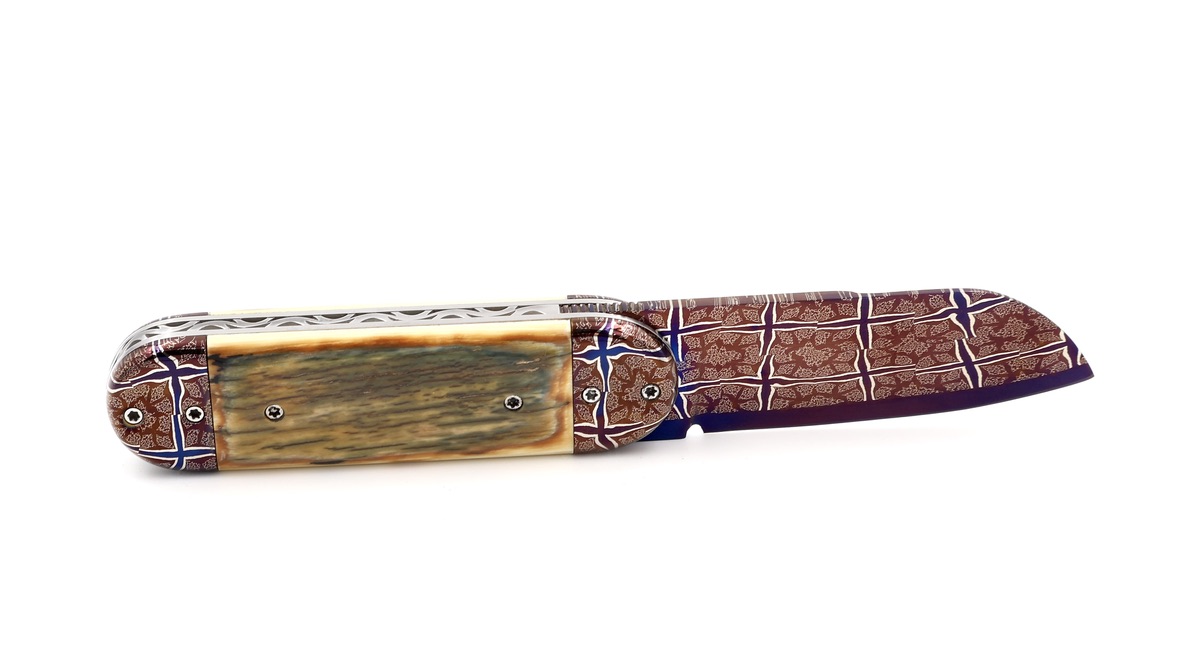 Philippe Soeuvre le BULL mammoth ivory damaskus blade 