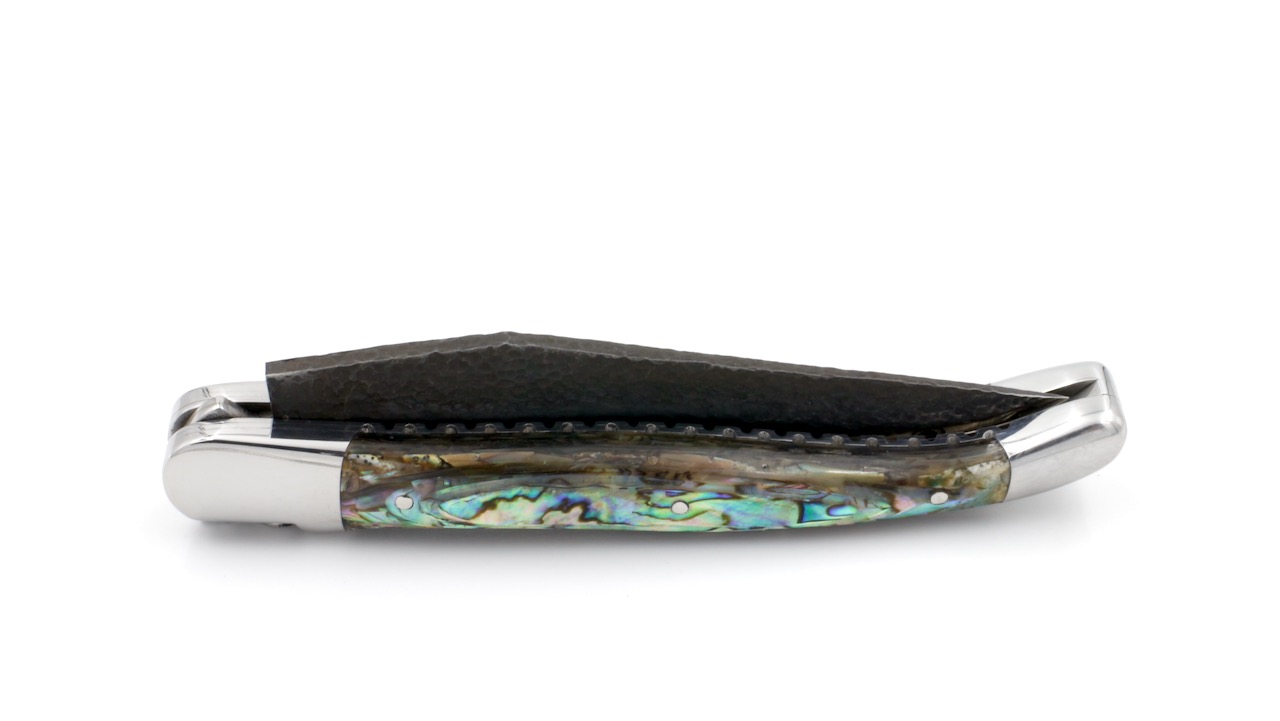 Durand-Abalone-DP-BdF-2 Honoré Durand Laguiole Doppelplatine Klinge Brut de Forge  Abalone 12 cm