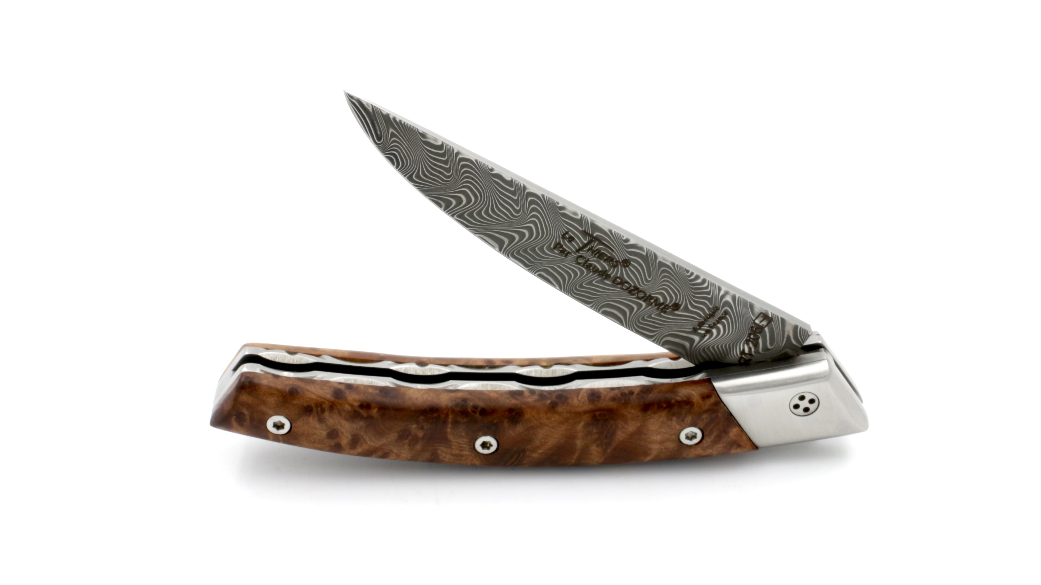 Claude DOZORME Thiers RLT thuya burl damascus blade 