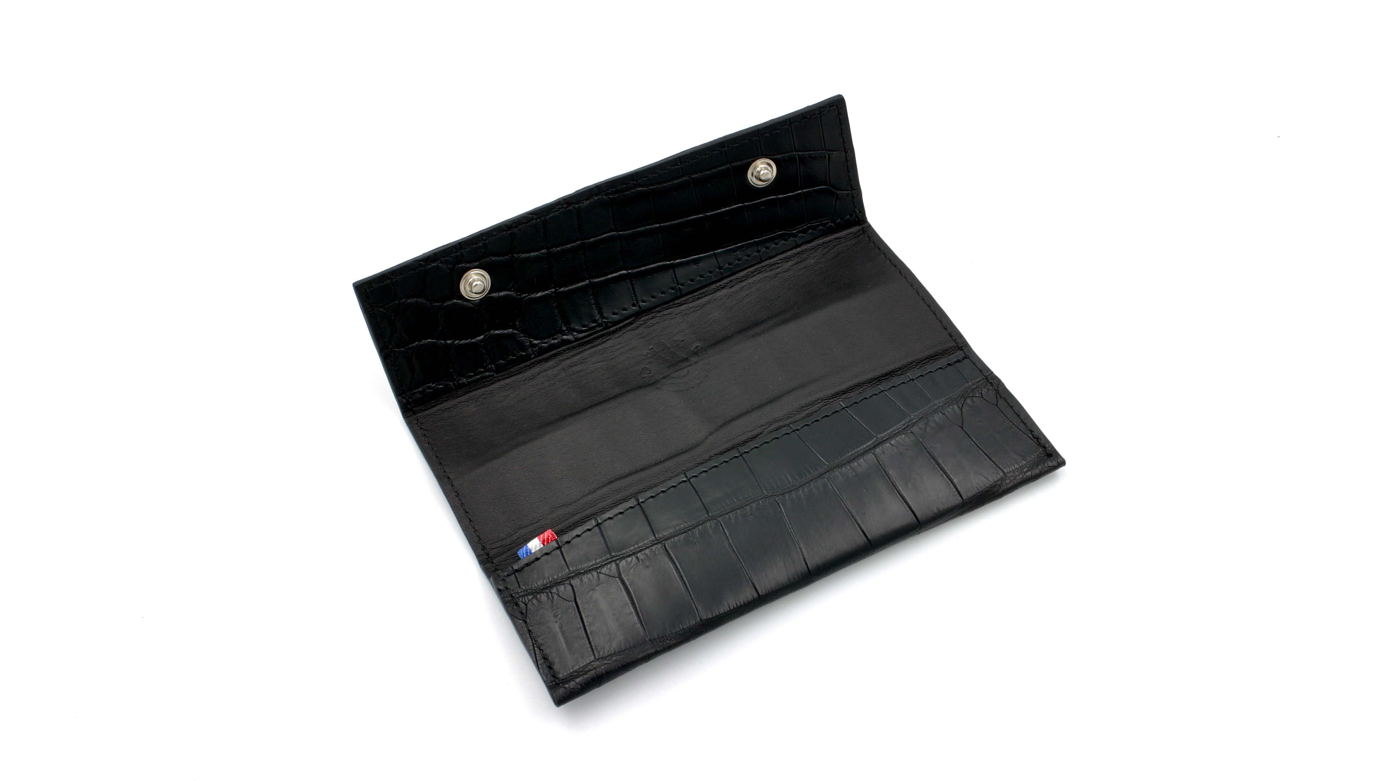 MAX CAPDEBARTHES Taschenetui LESPARROS Krokoleder schwarz 15 cm MAX CAPDEBARTHES Taschenetui LESPARROS Krokoleder schwarz 15 cm