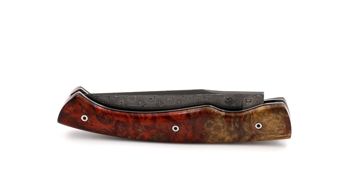 KLEOS Taschenmesser LYKOS Amboina Wurzelholz Damastklinge 