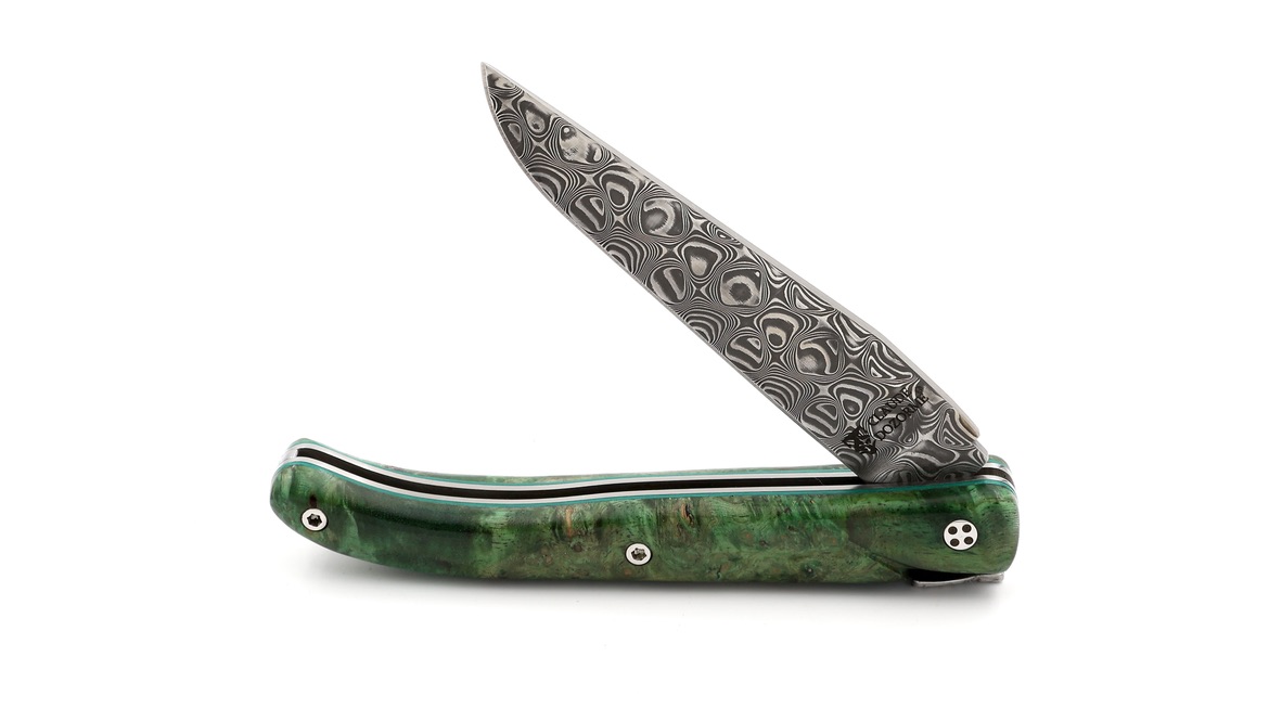 Claude DOZORME Laguiole Messer LUX Ahorn Wurzelholz 12 cm DSC® Rosendamast