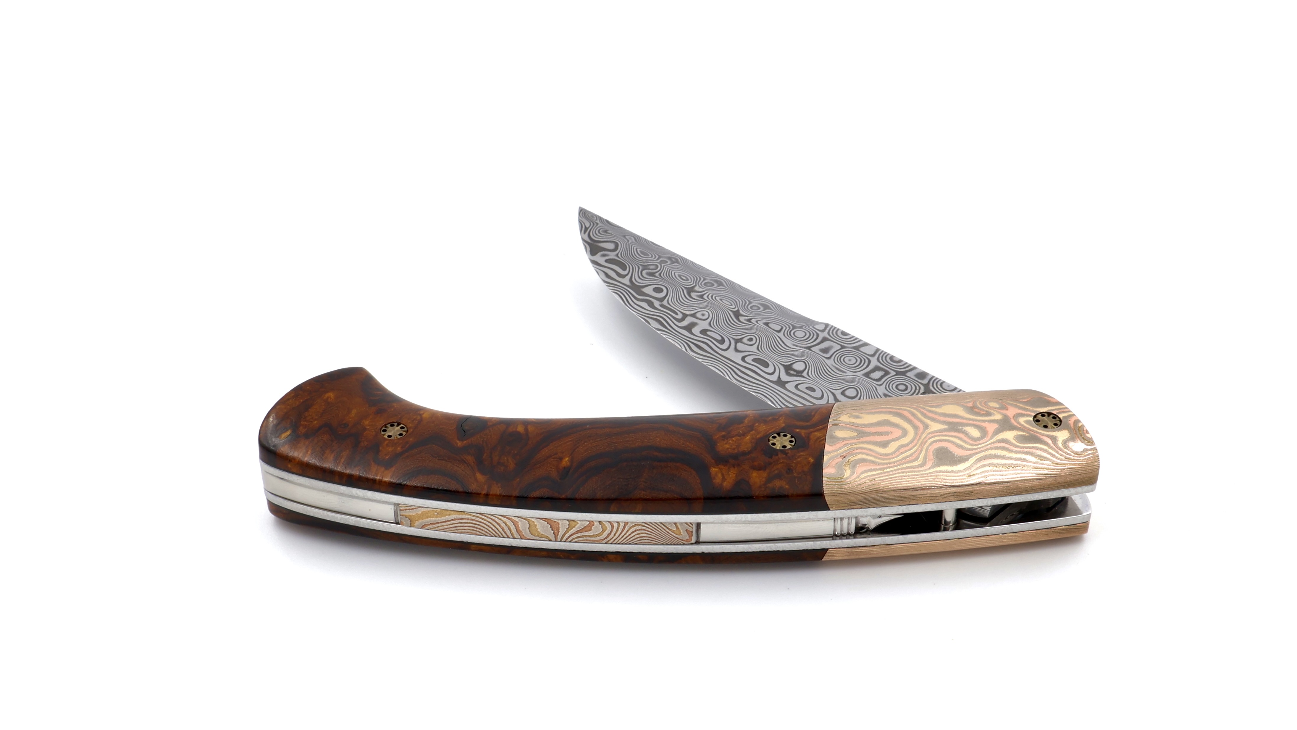 MANU LAPLACE 1515 Drop burl of ironwood mokume damascus Damascus blade