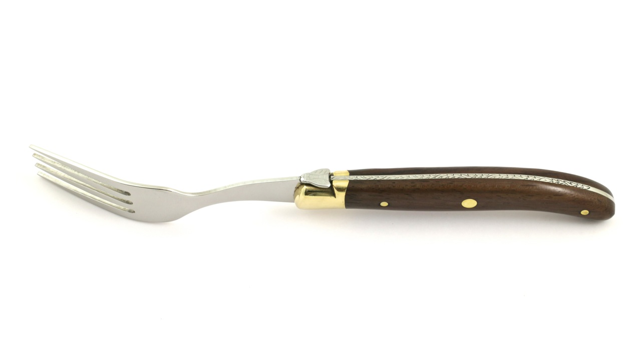 Laguiole-Vallerian-Gabeln1 Claude DOZORME Laguiole Steakgabel Vallerina Messing
