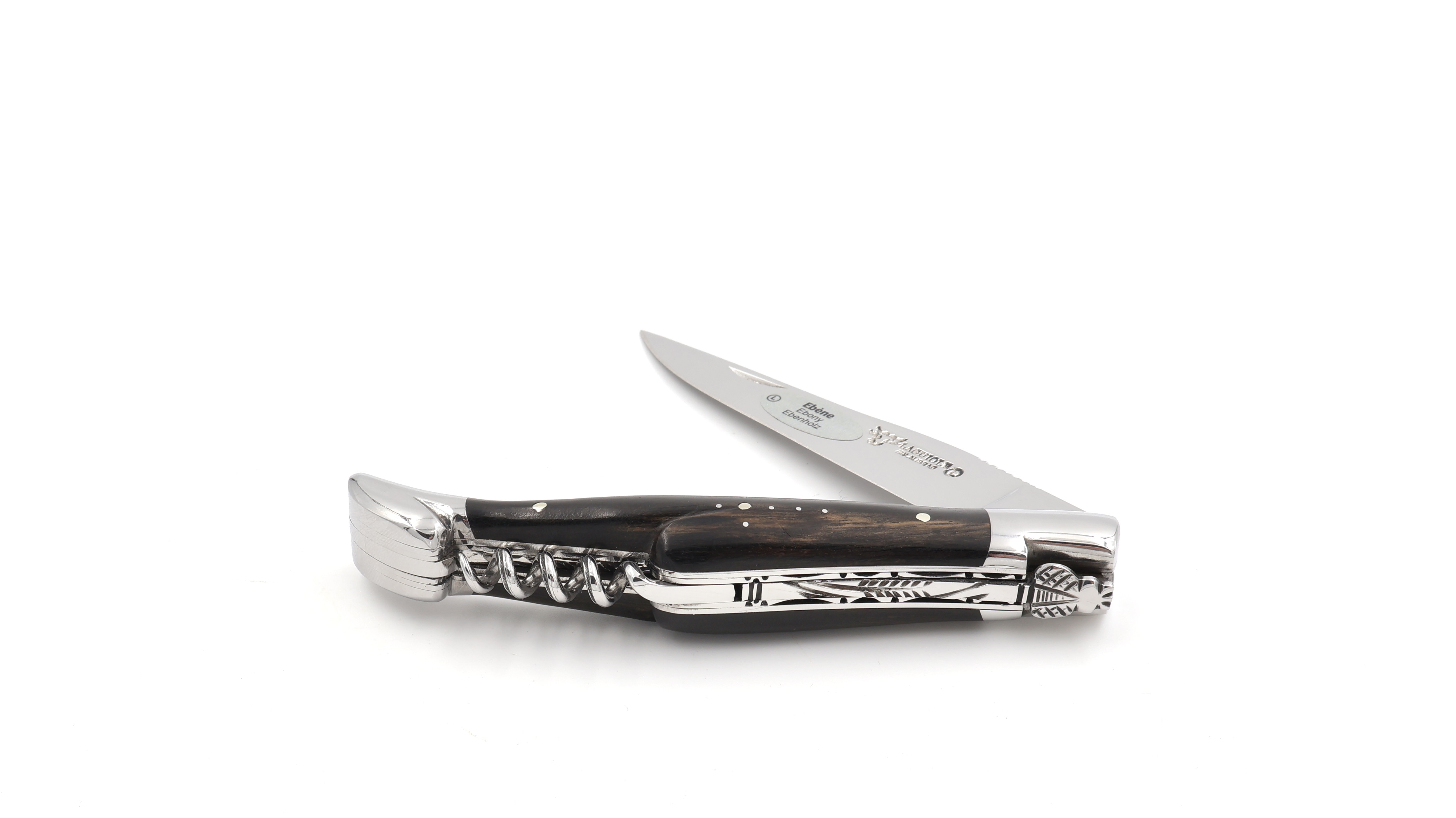 Laguiole en Aubrac Ebenholz mit Korkenzieher Doppelplatine 12 cm Laguiole en Aubrac Ebenholz mit Korkenzieher Doppelplatine 12 cm