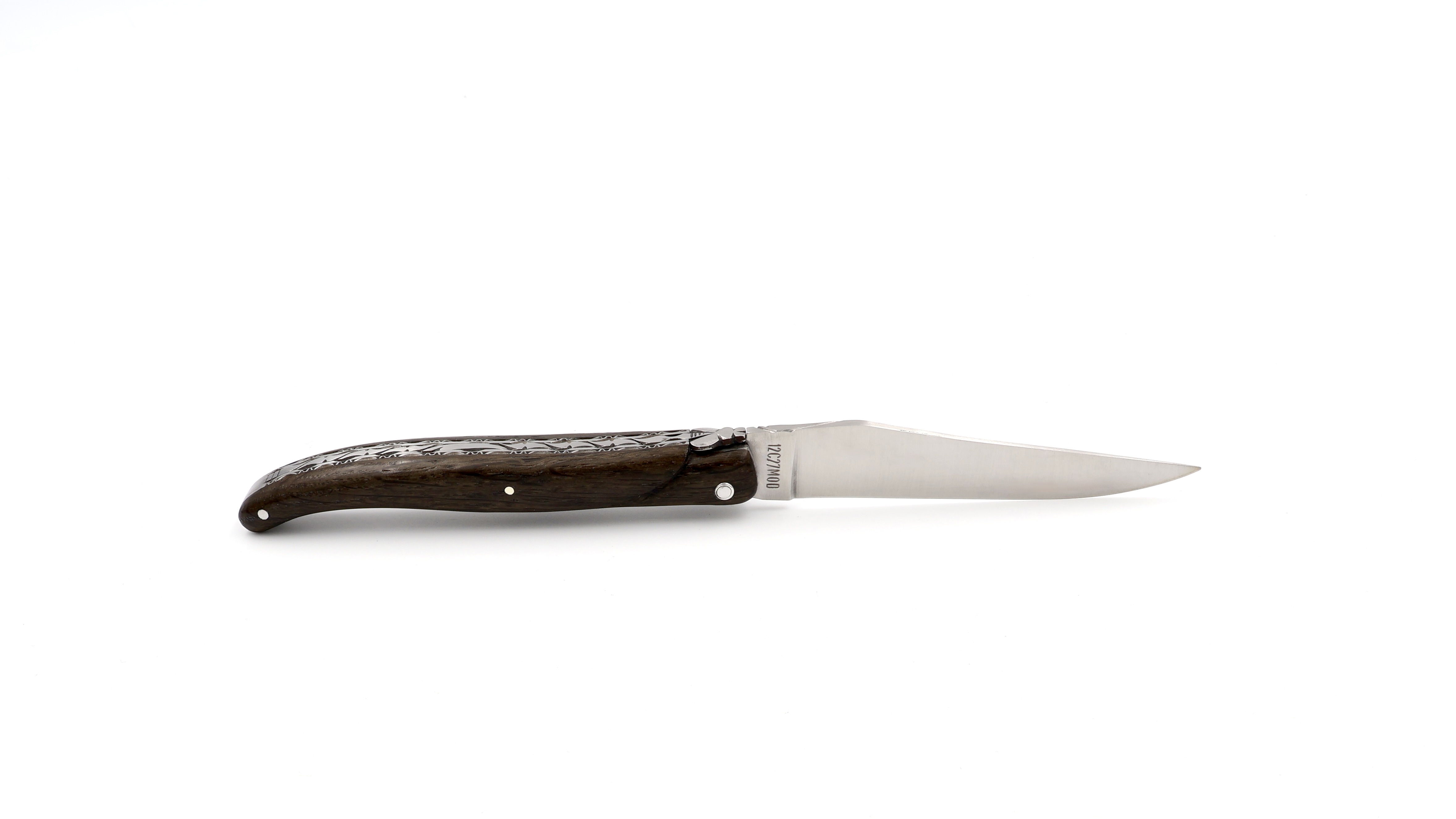 Laguiole en Aubrac double plates knife Bogwood full handle 12 cm