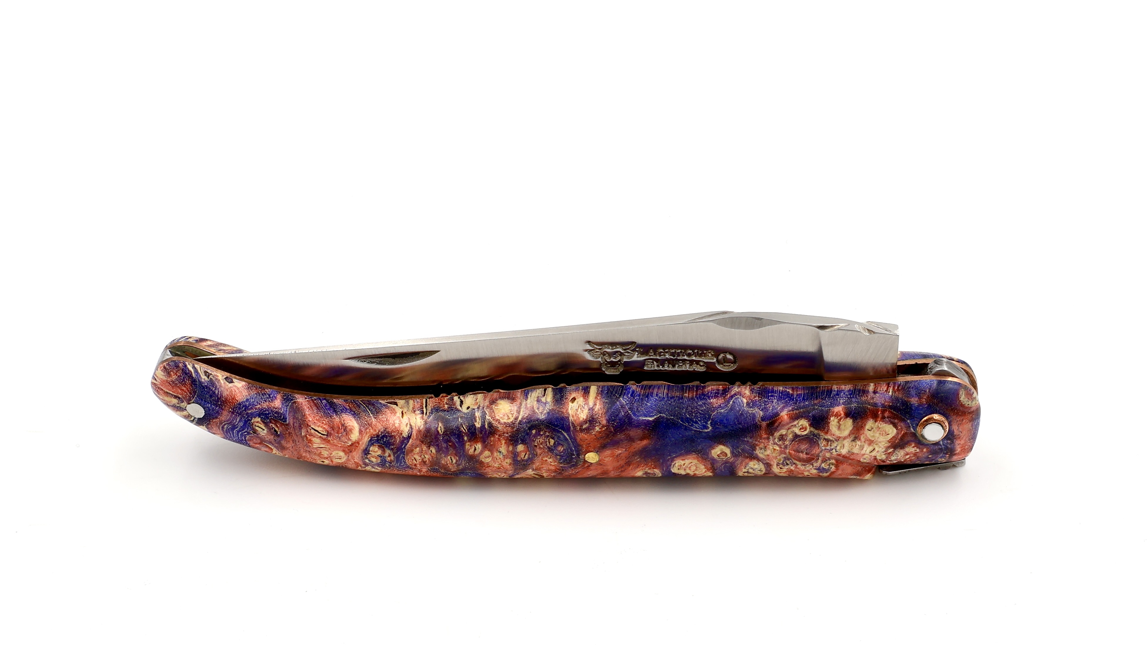 Meisterstück Laguiole en Aubrac Holunder Wurzelholz rosé - Kupferplatinen 12 cm       Meisterstück Laguiole en Aubrac Holunder Wurzelholz rosé - Kupferplatinen 12 cm