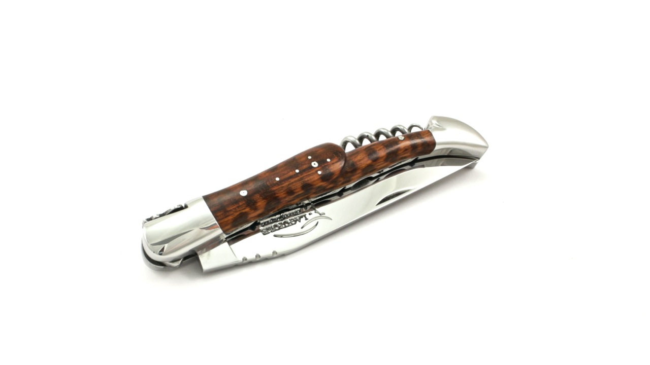 Honoré Durand Laguiole knife Prestige doubleplates snakewood corkscrew 14C28 sandvik steel 12 cm