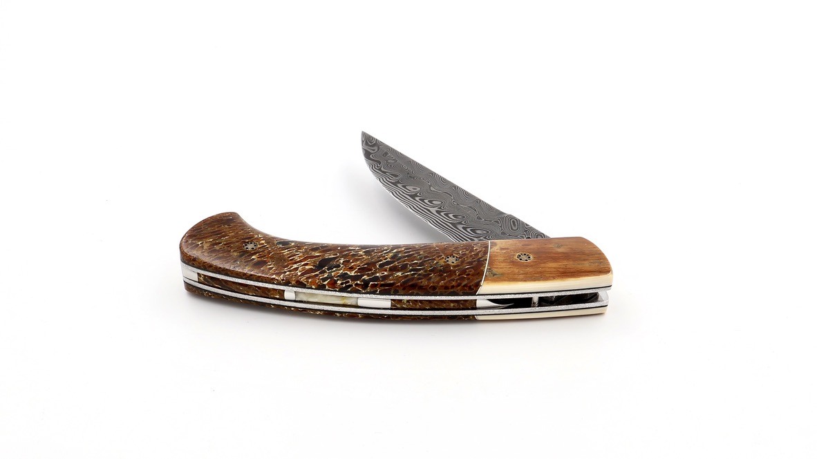 MANU LAPLACE 1515 CUSTOM Mammut-Femurknochen Damastklinge 