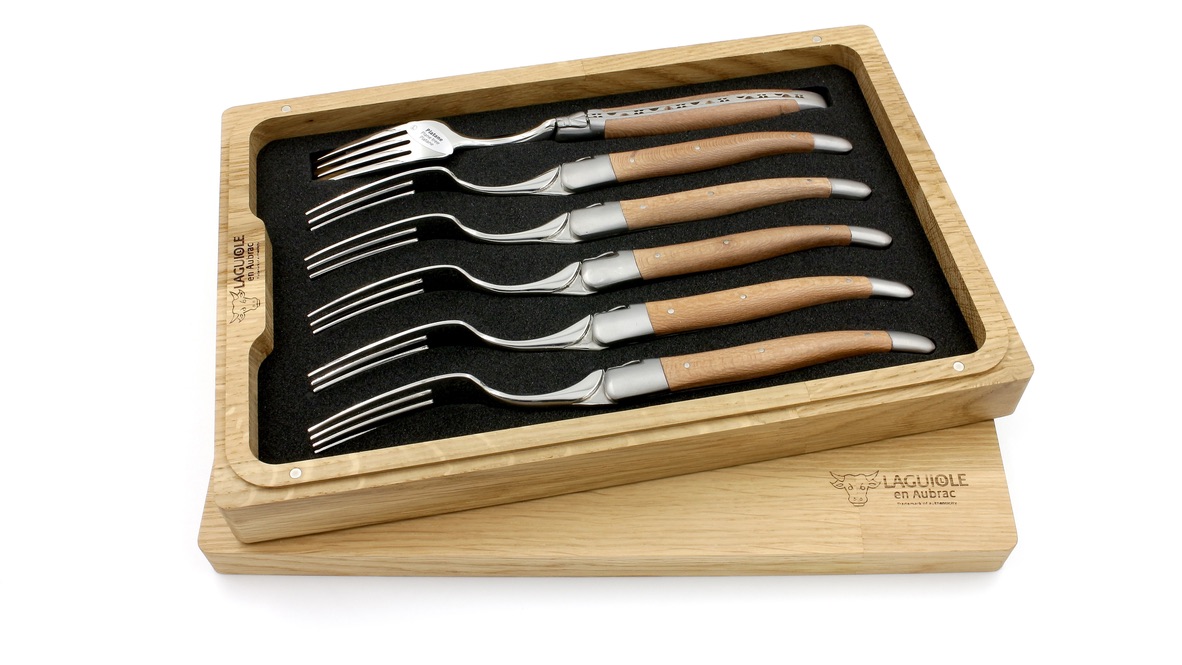 Laguiole en Aubrac Platane Laguiole Steakgabel Set