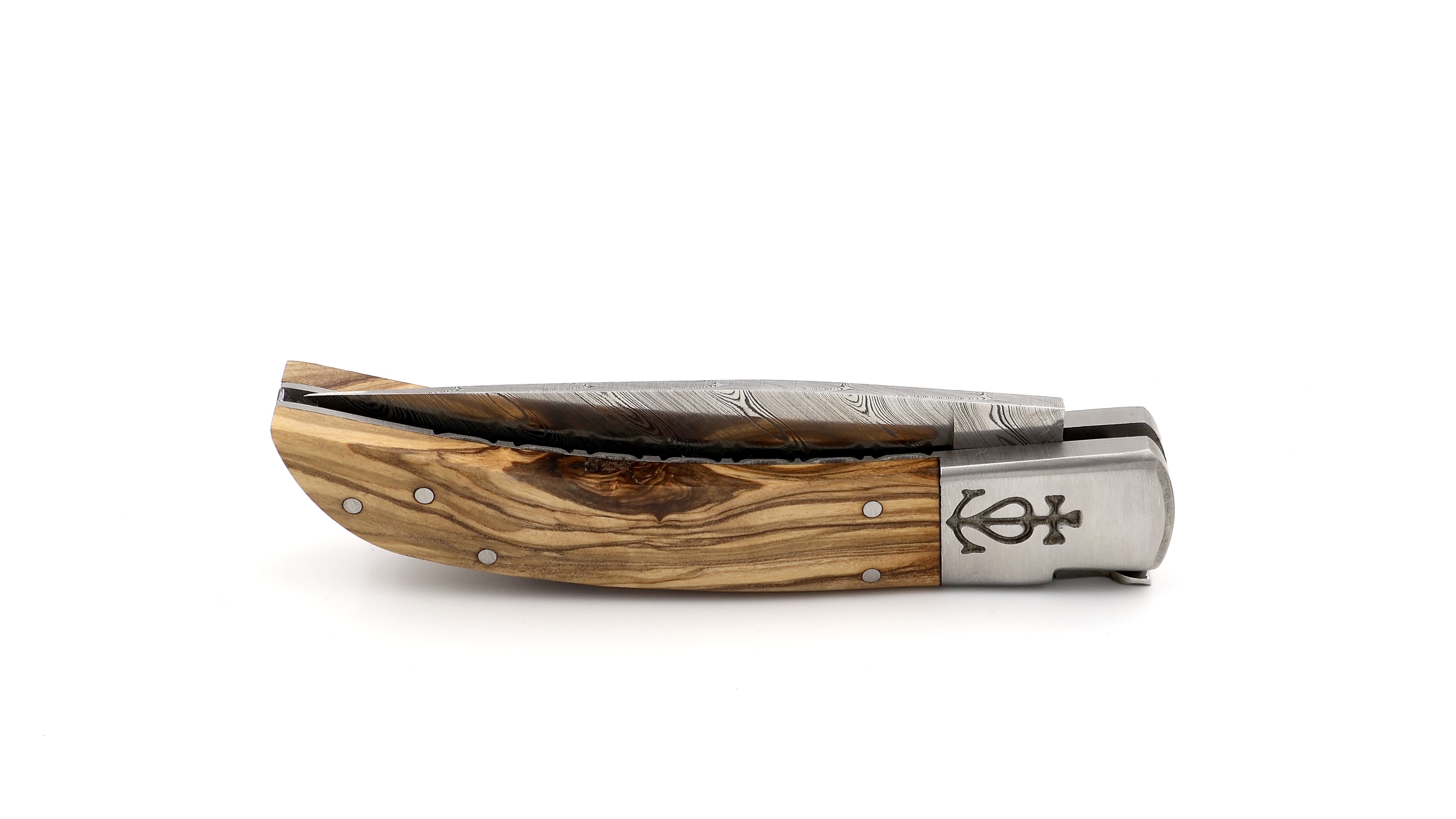 Le Camarguais Olive guillochiert Damast 12 cm