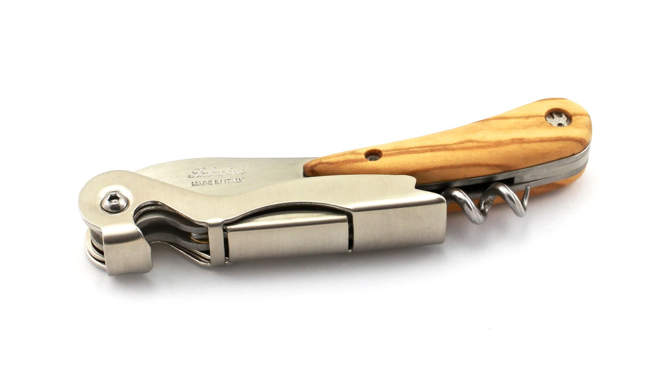 SOM-OL-SAla Saladini Sommeliermesser zweistufig Olive